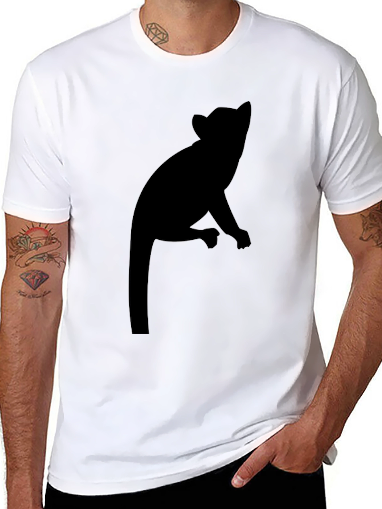 Silhouette Opossum Black Graphic Tee