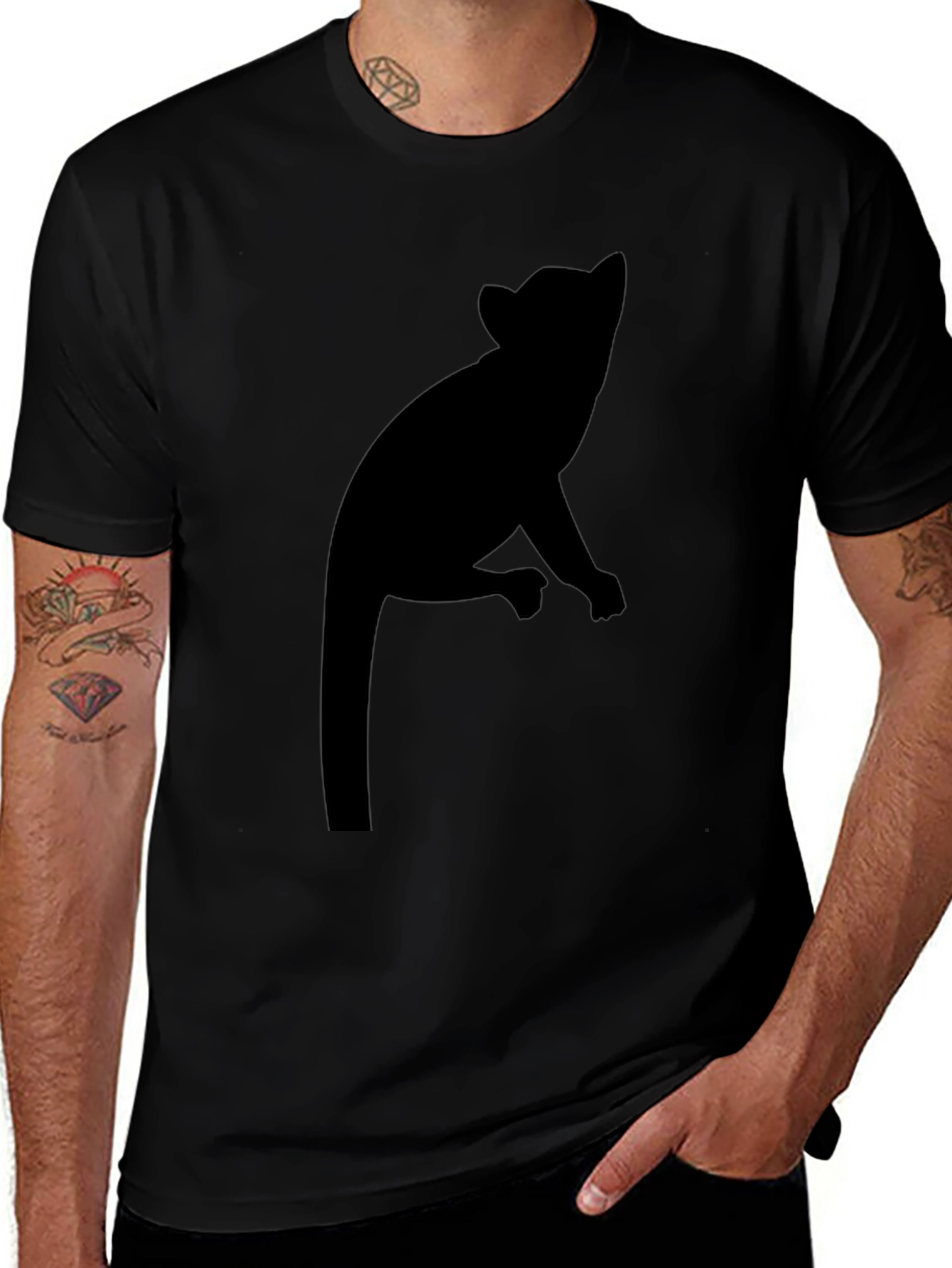 Silhouette Opossum Black Graphic Tee