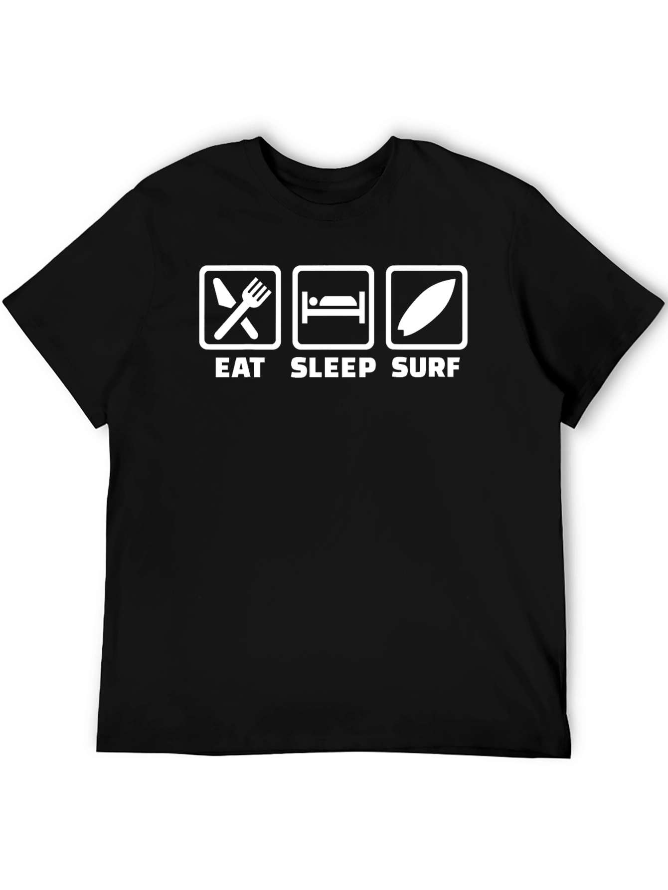 Eat Sleep Surf Graphic T-Shirt - Black Cotton Tee