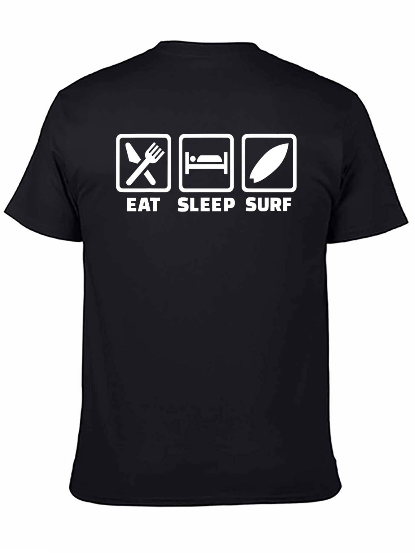 Eat Sleep Surf Graphic T-Shirt - Black Cotton Tee