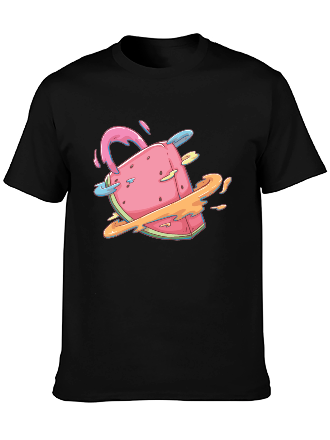 Unique Watermelon Planet Graphic T-Shirt