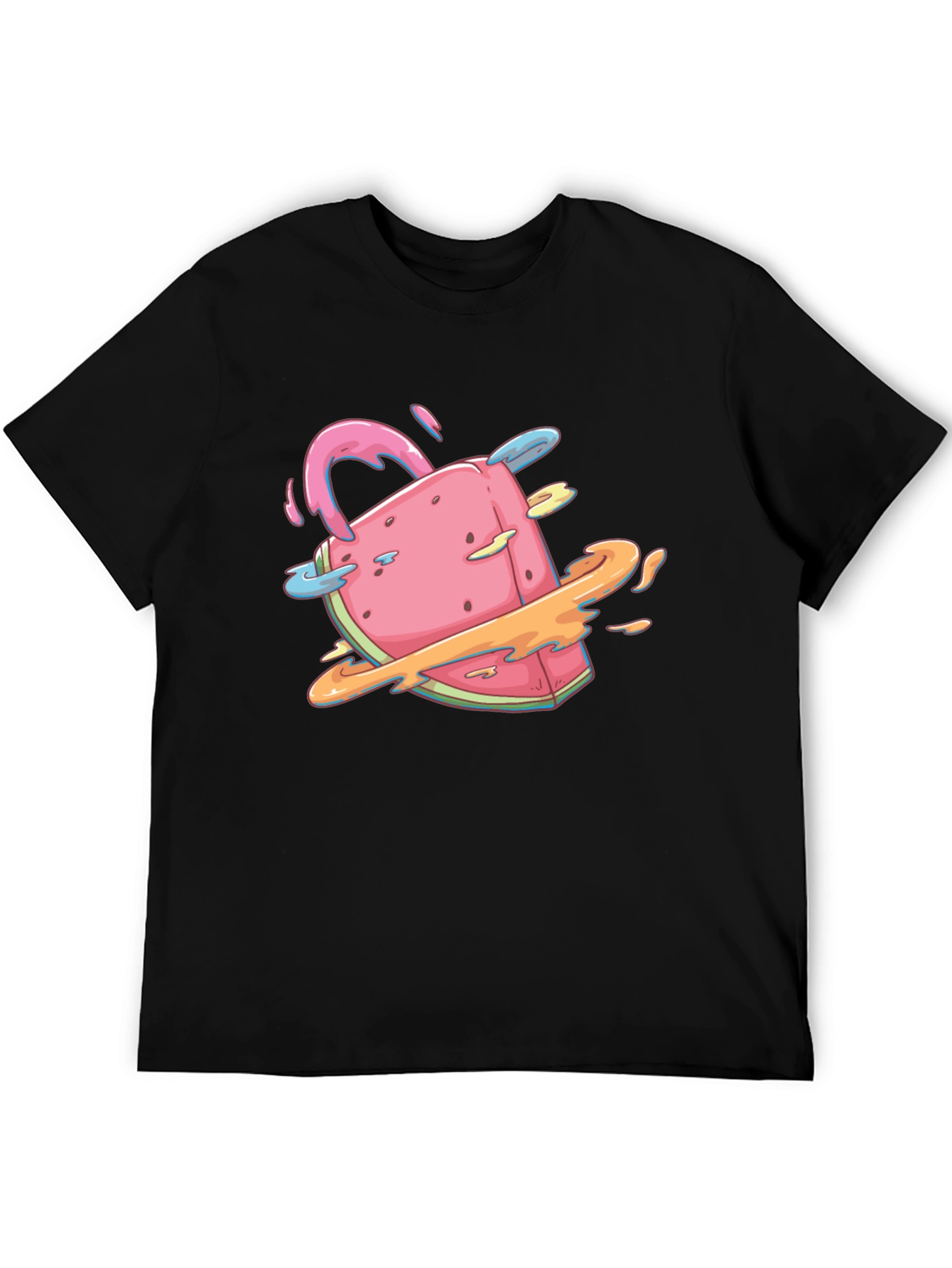Unique Watermelon Planet Graphic T-Shirt