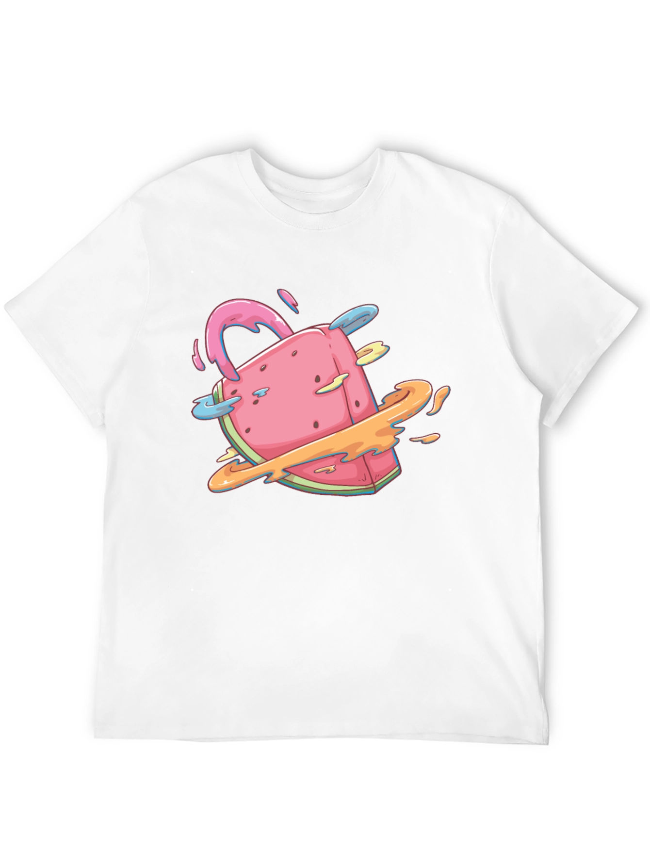 Unique Watermelon Planet Graphic T-Shirt