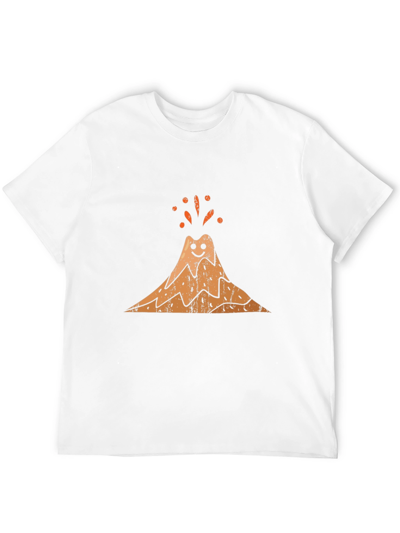 Happy Volcano Graphic Tee - Black Cotton Blend