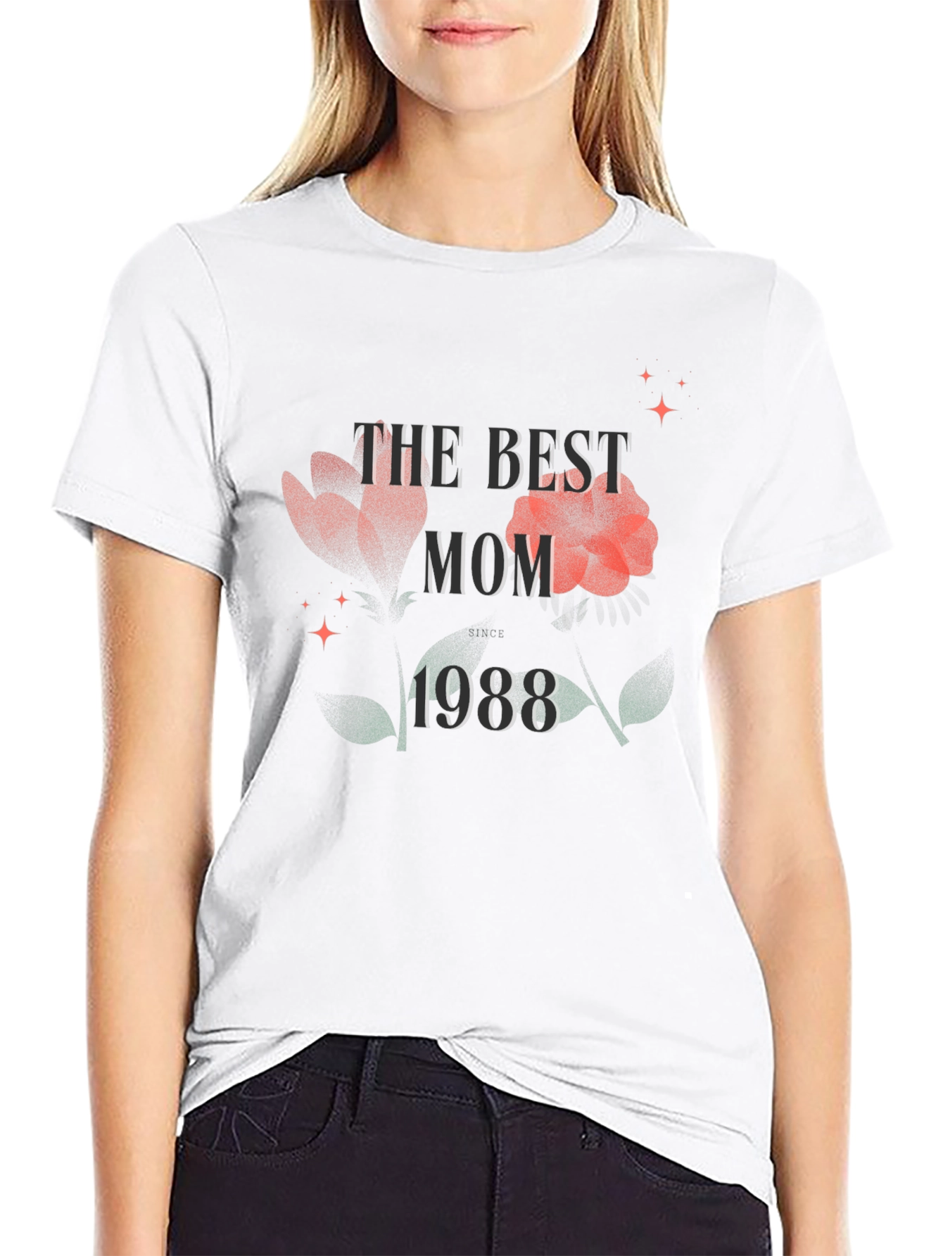Best Mom Since 1988 Graphic Tee - Black