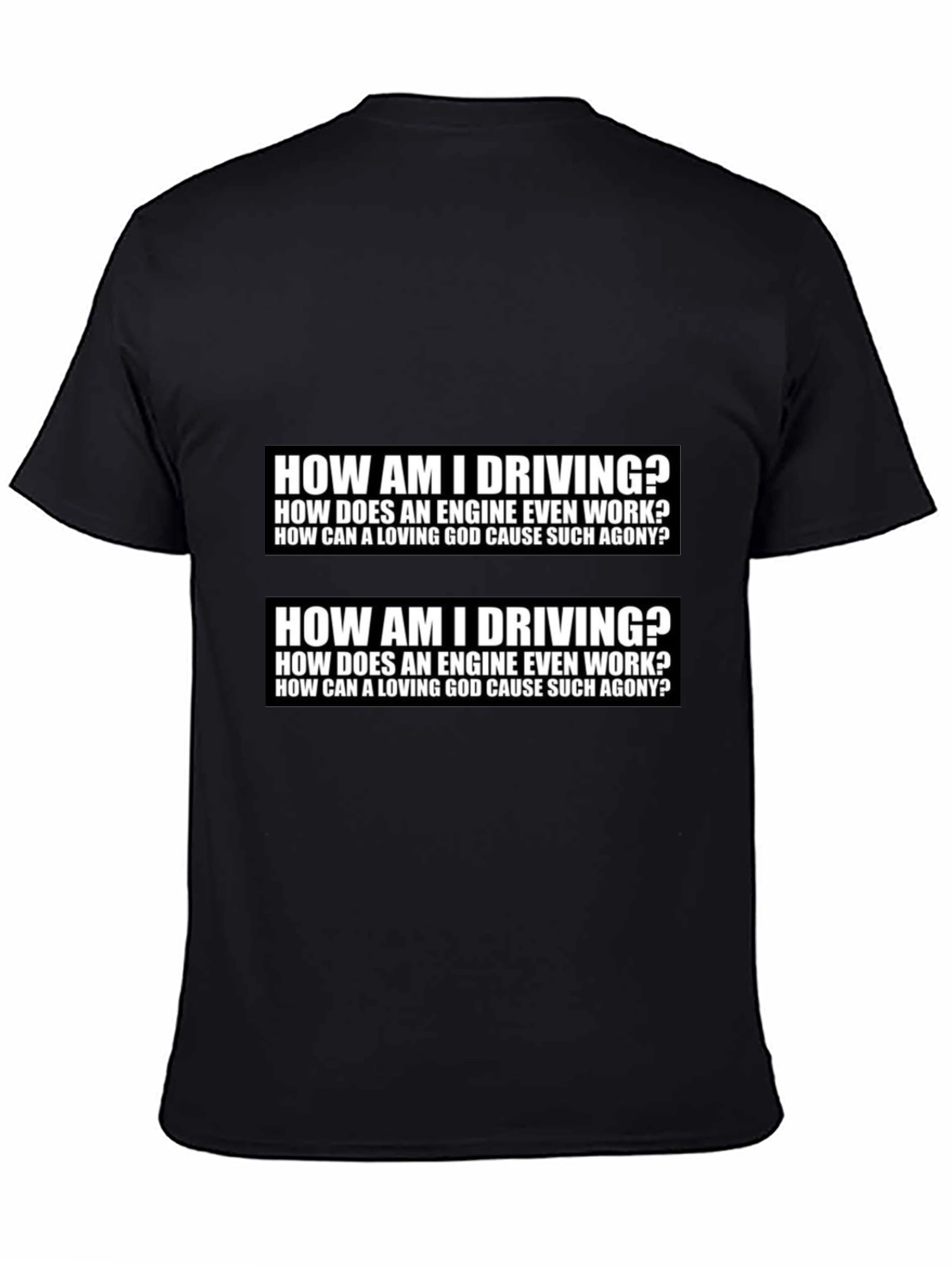 Humorous Graphic T-Shirt - Driving & Existential Questions