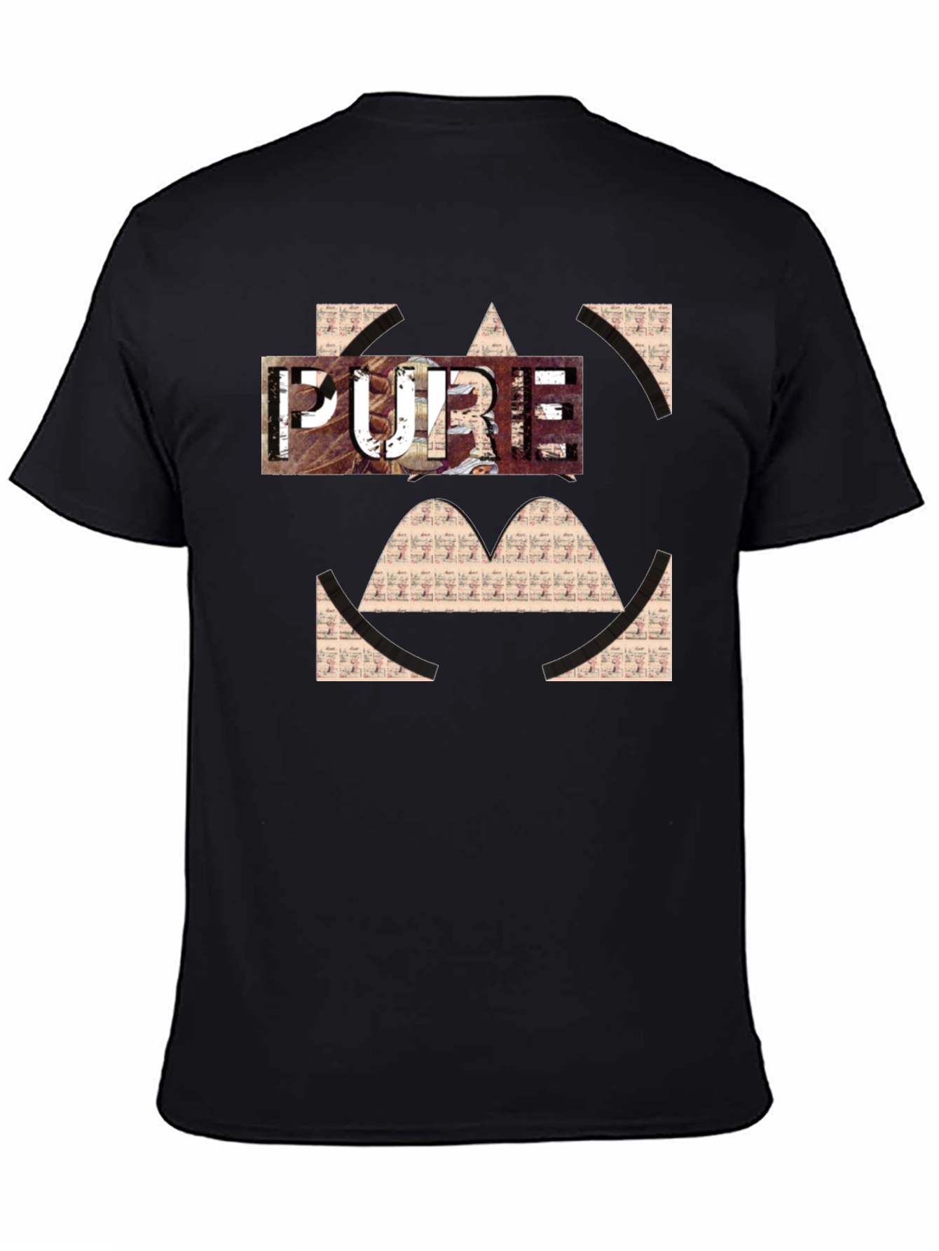 Pure Graphic Print Black T-Shirt