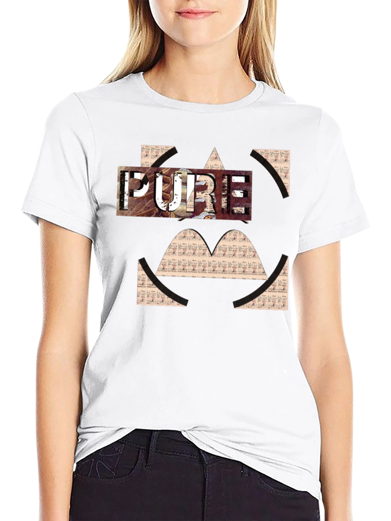 Pure Graphic Print Black T-Shirt