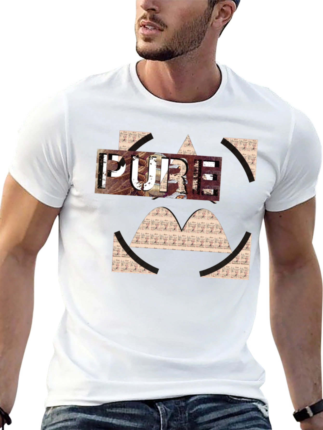Pure Graphic Print Black T-Shirt