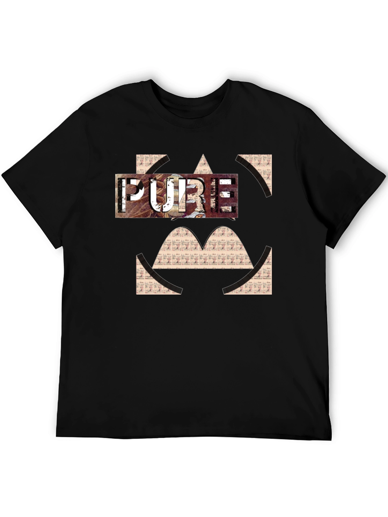 Pure Graphic Print Black T-Shirt