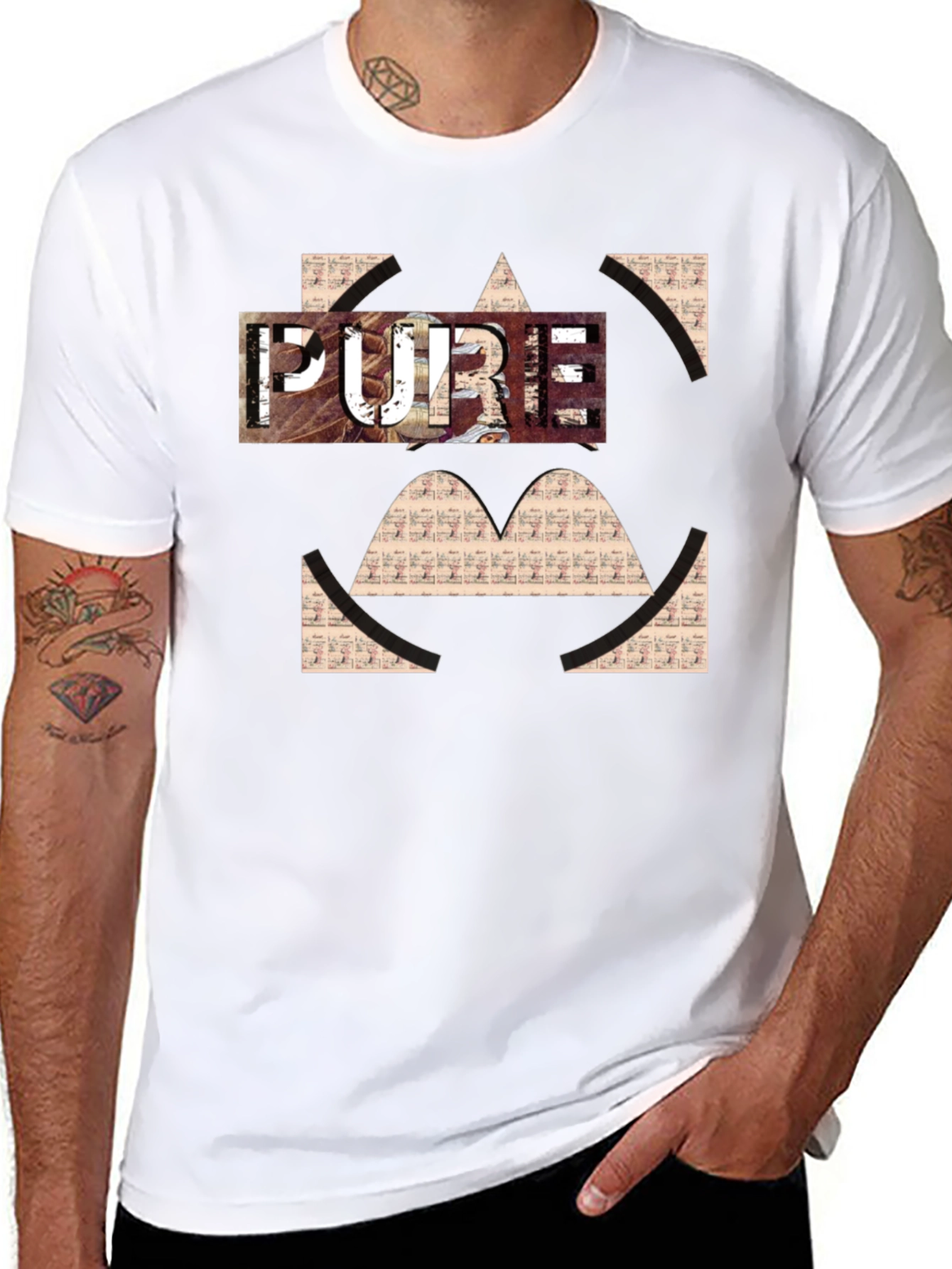 Pure Graphic Print Black T-Shirt