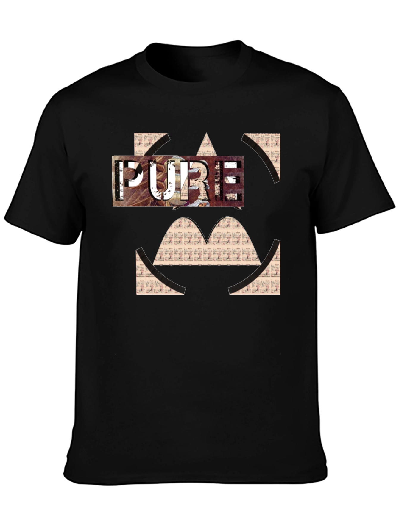 Pure Graphic Print Black T-Shirt