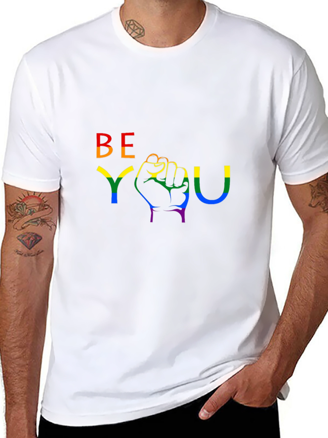 Be You Rainbow Graphic Tee
