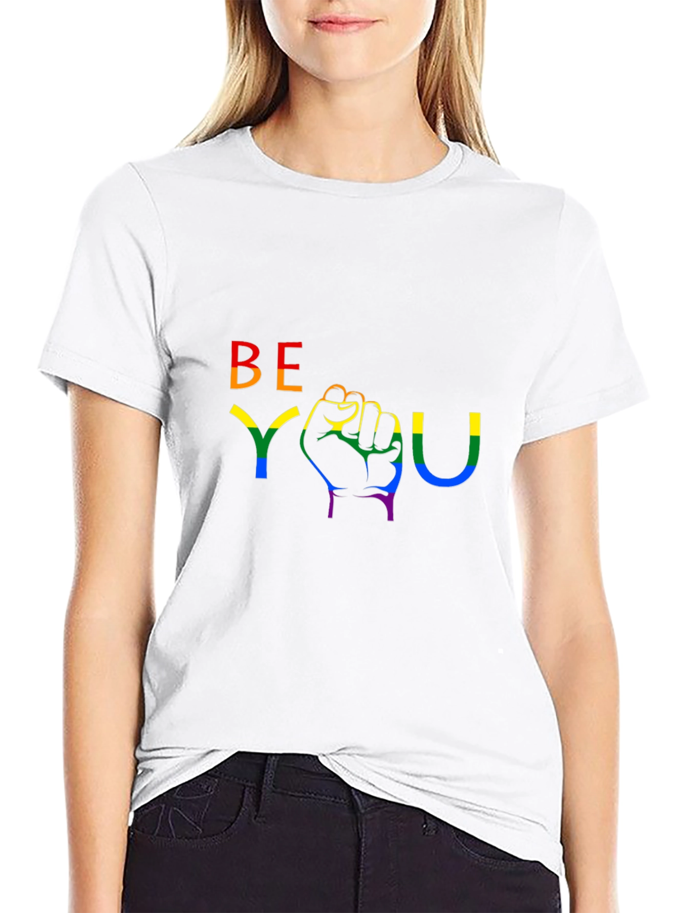 Be You Rainbow Graphic Tee