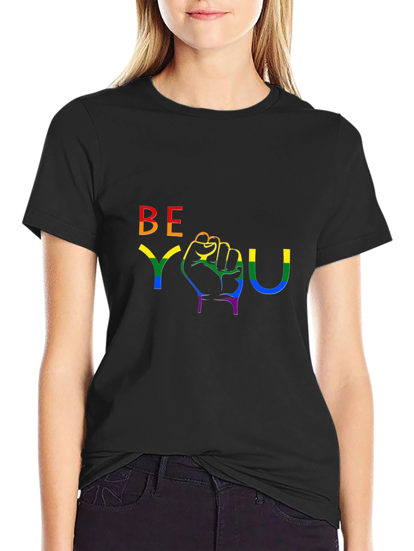 Be You Rainbow Graphic Tee