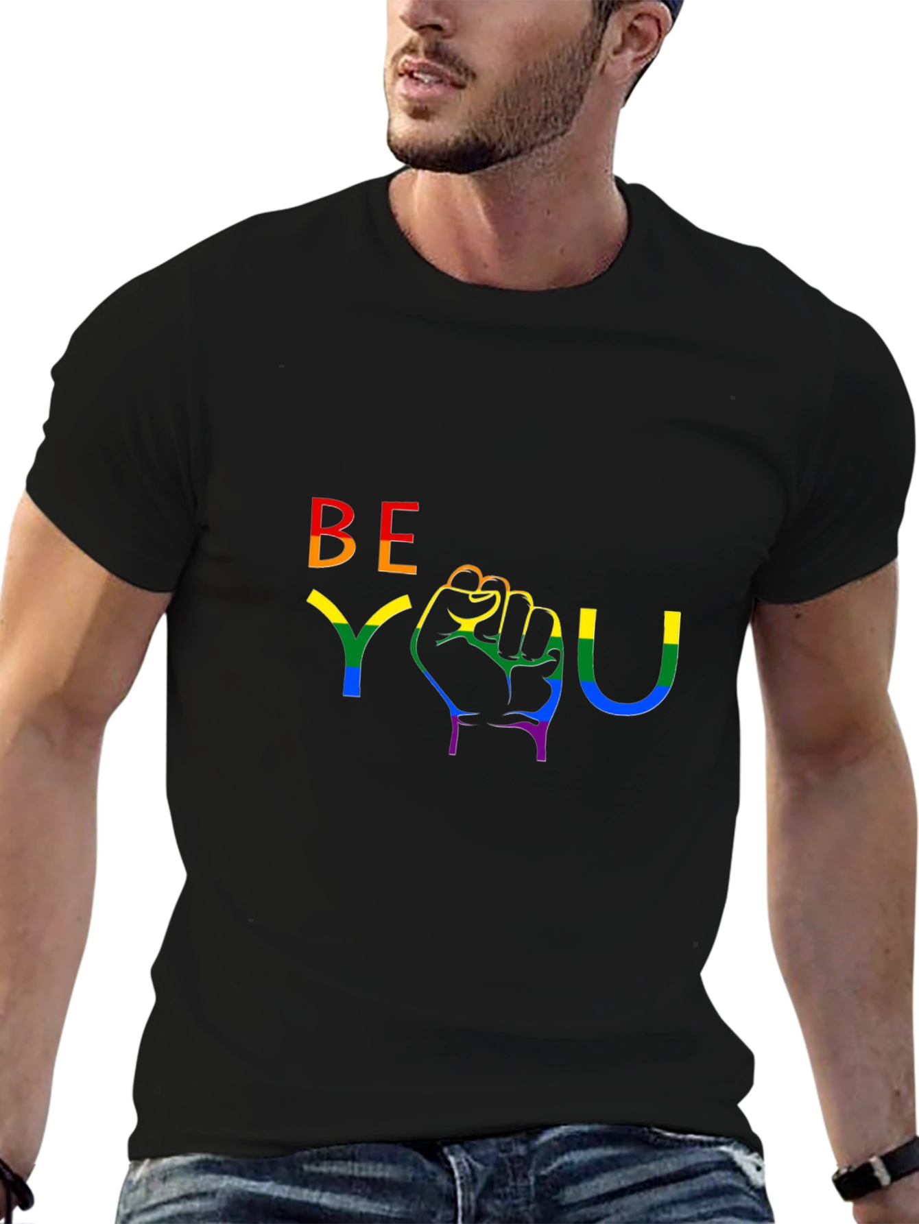 Be You Rainbow Graphic Tee