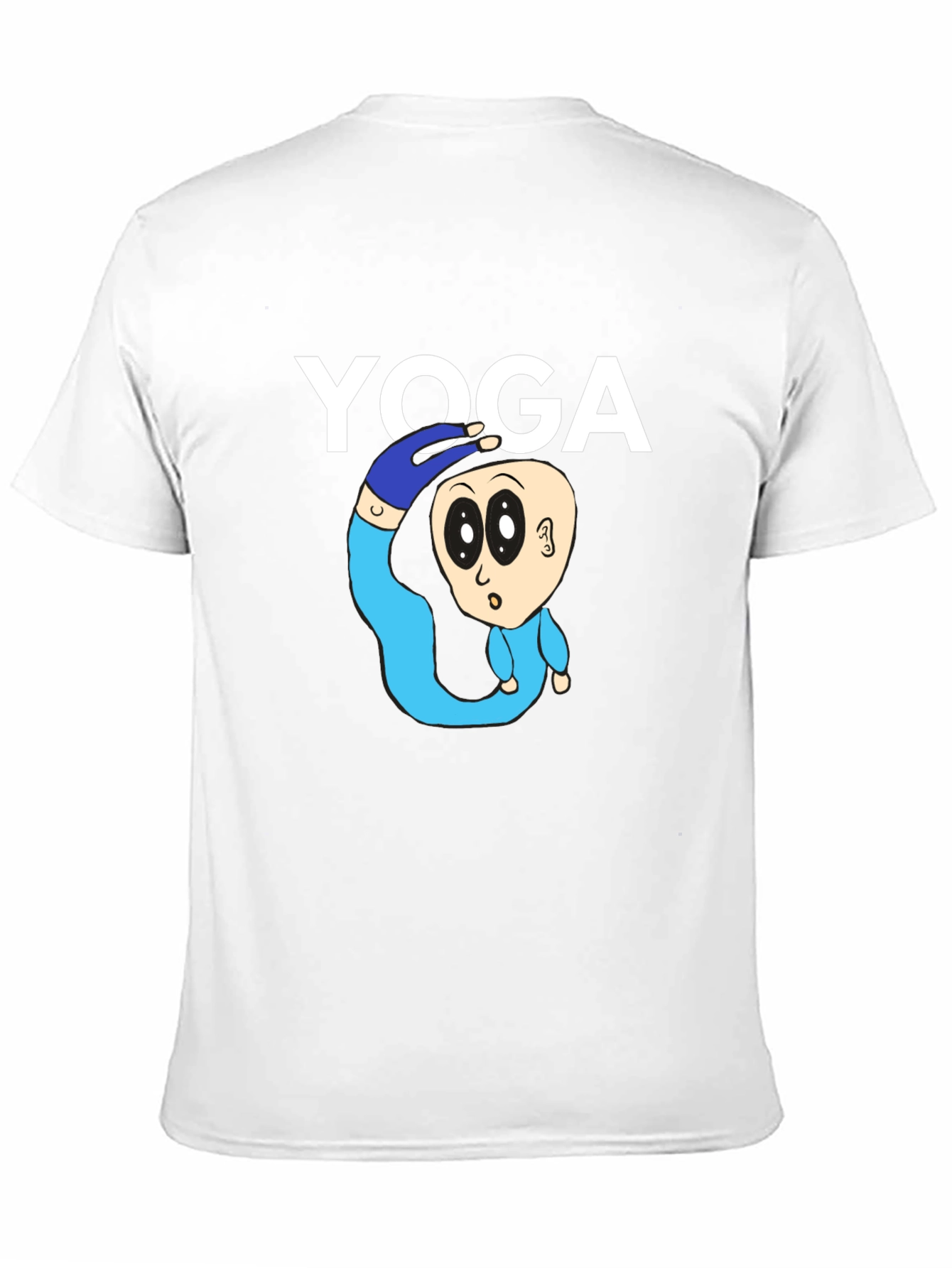 Yoga Cartoon Graphic Tee - Black Cotton Blend