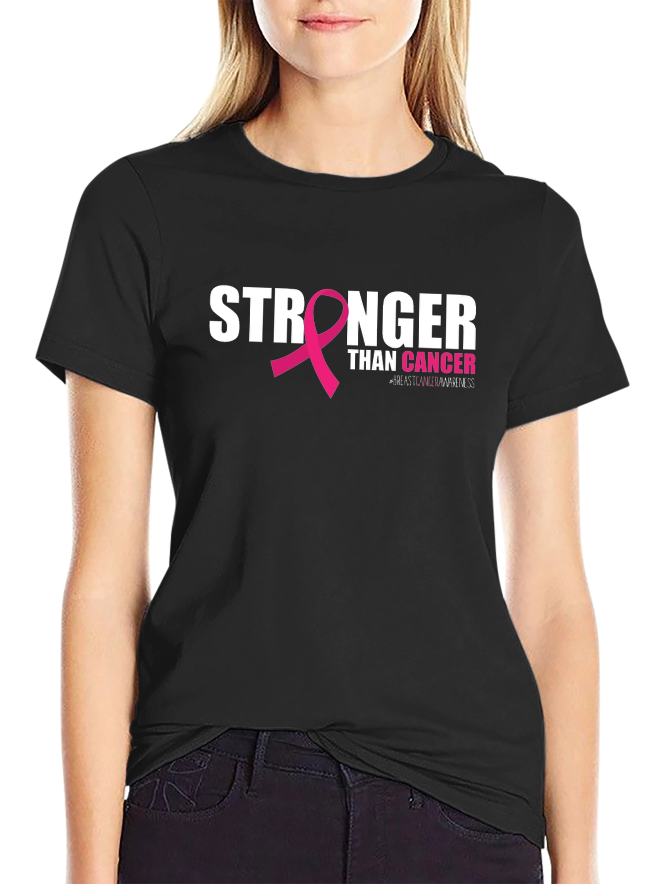 Stronger Than Cancer Awareness Ribbon T-Shirt