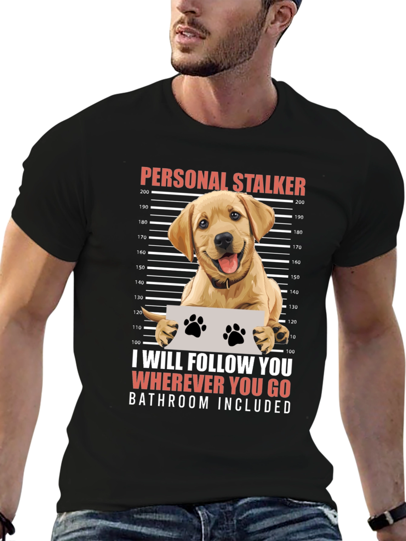 Personal Stalker Dog Humor Graphic Tee