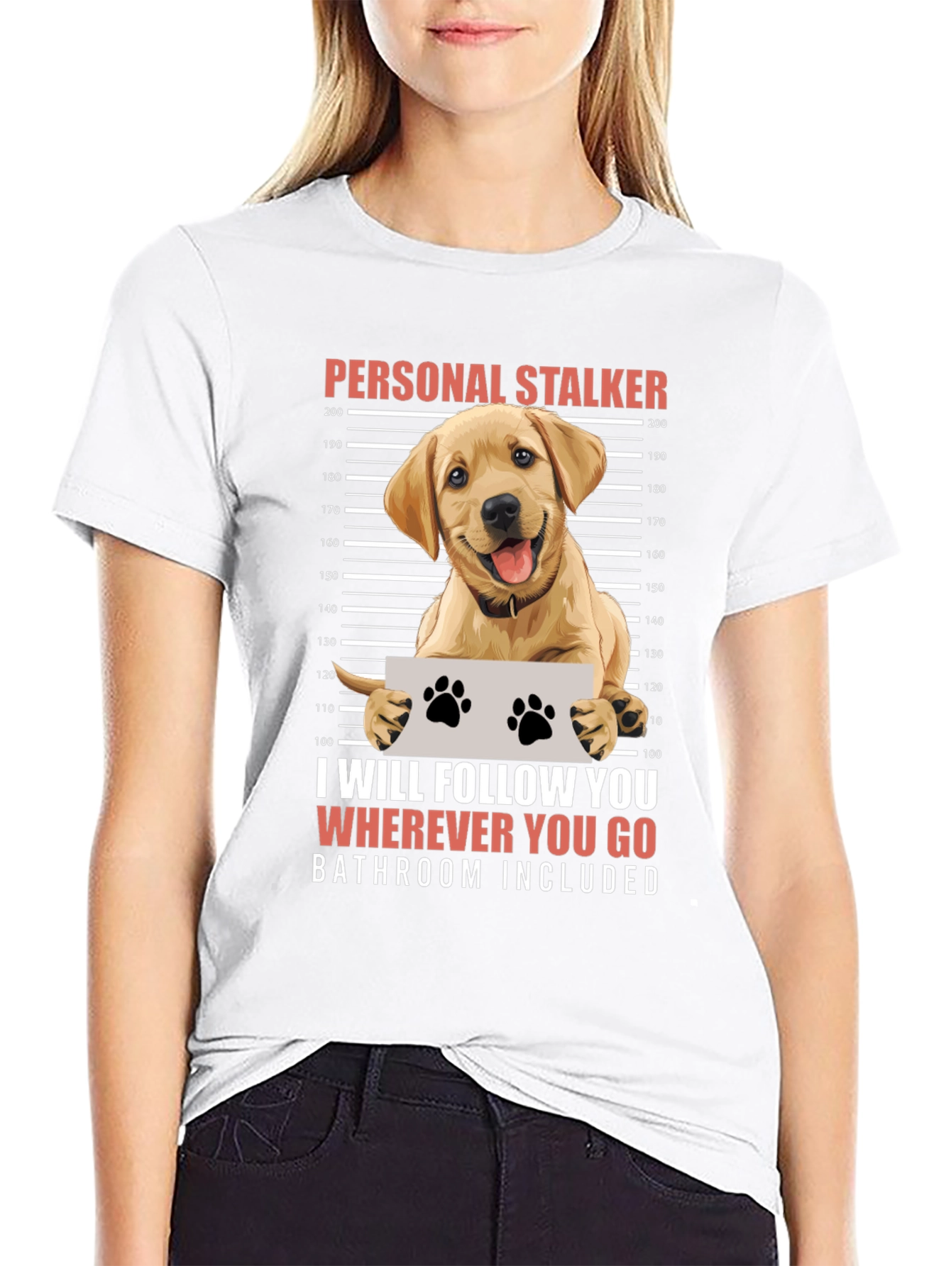 Personal Stalker Dog Humor Graphic Tee
