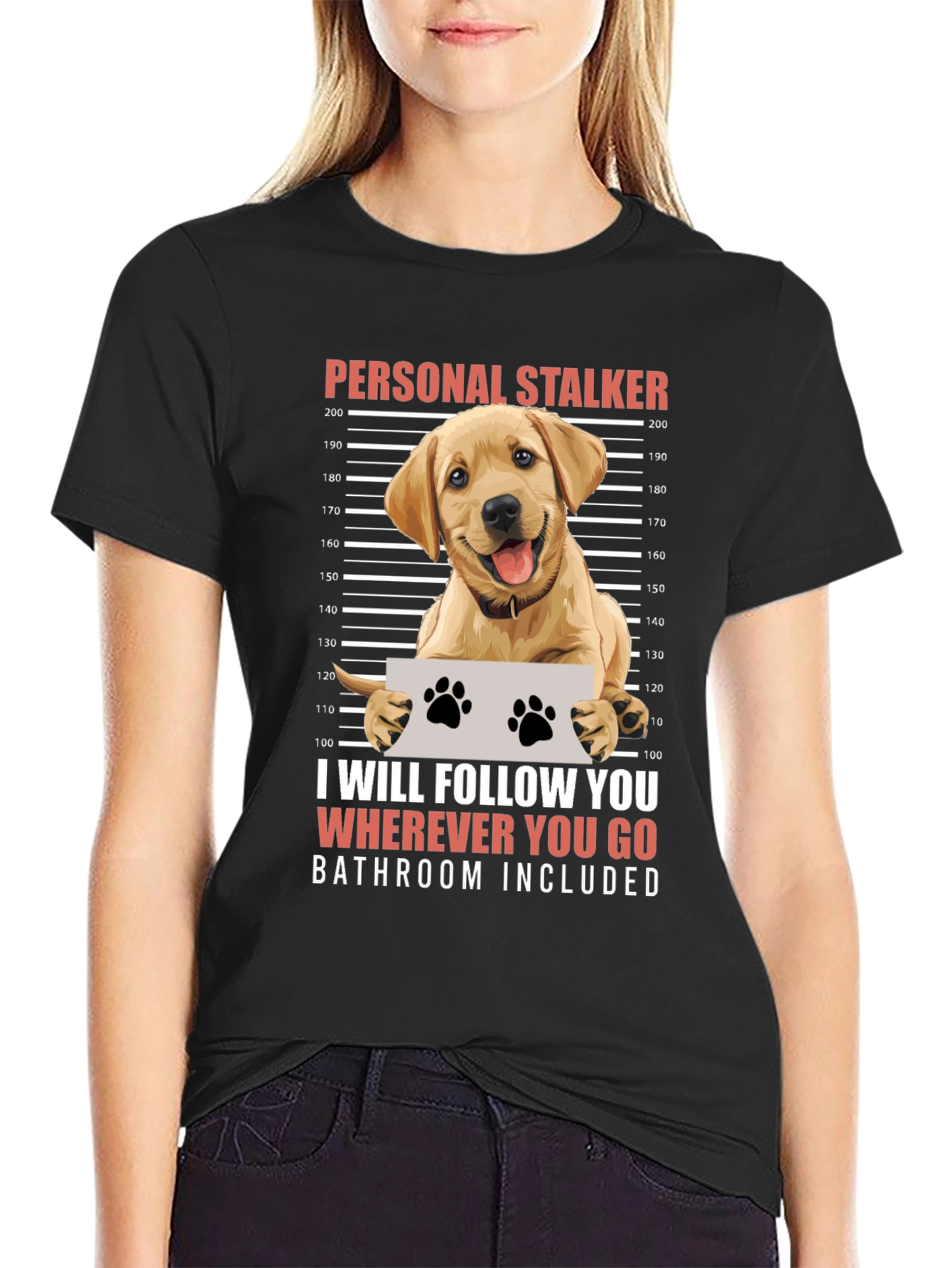 Personal Stalker Dog Humor Graphic Tee