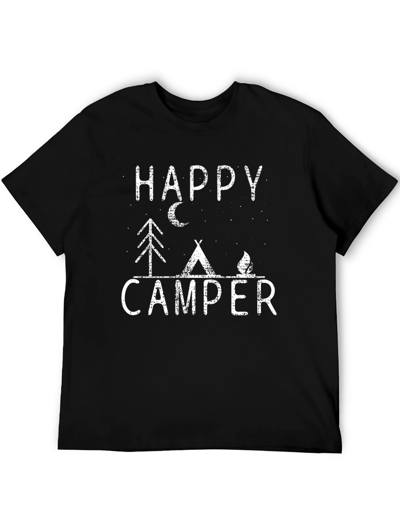 Happy Camper Graphic Tee - Black Unisex Shirt