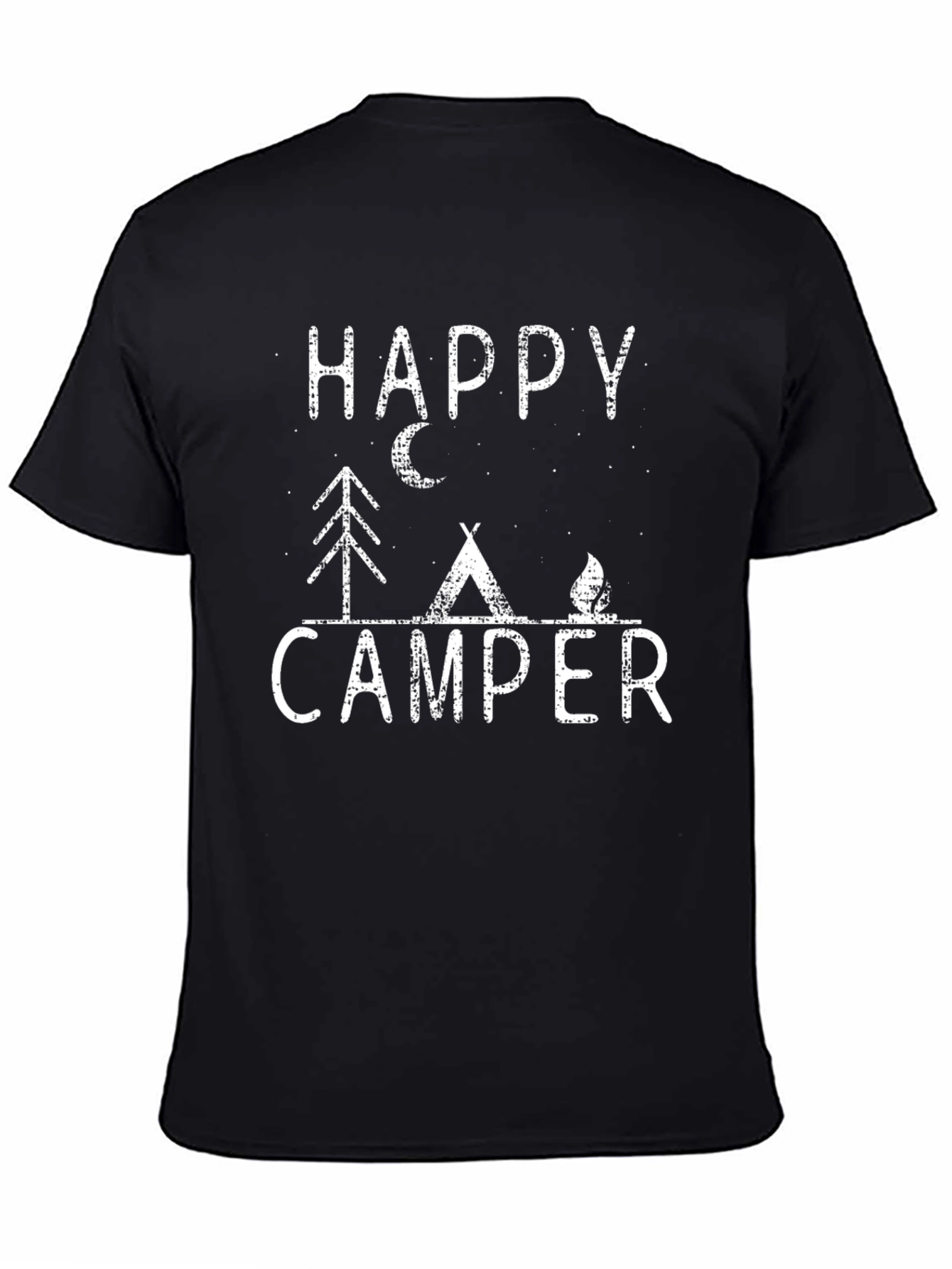 Happy Camper Graphic Tee - Black Unisex Shirt