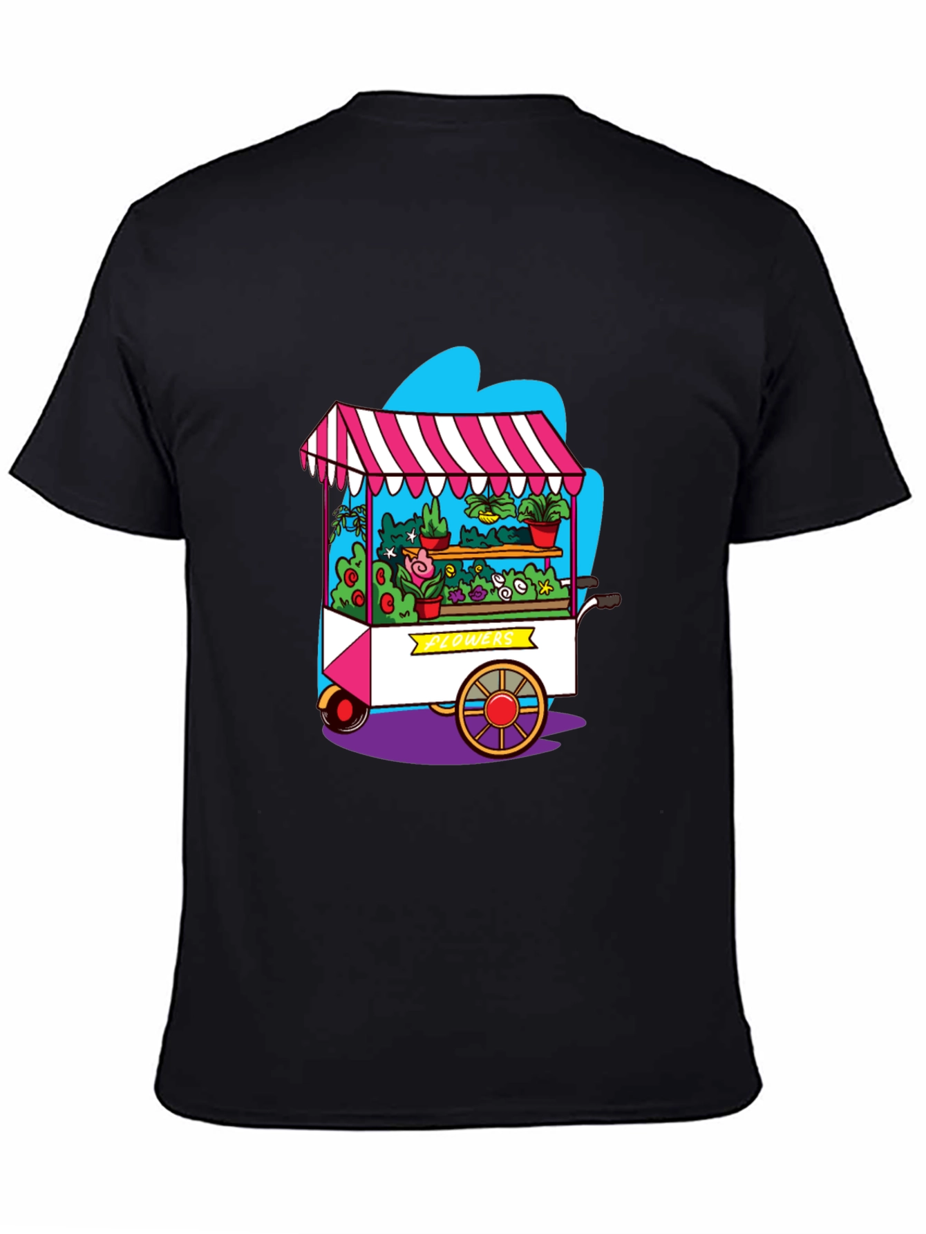 Whimsical Flower Cart Graphic Tee