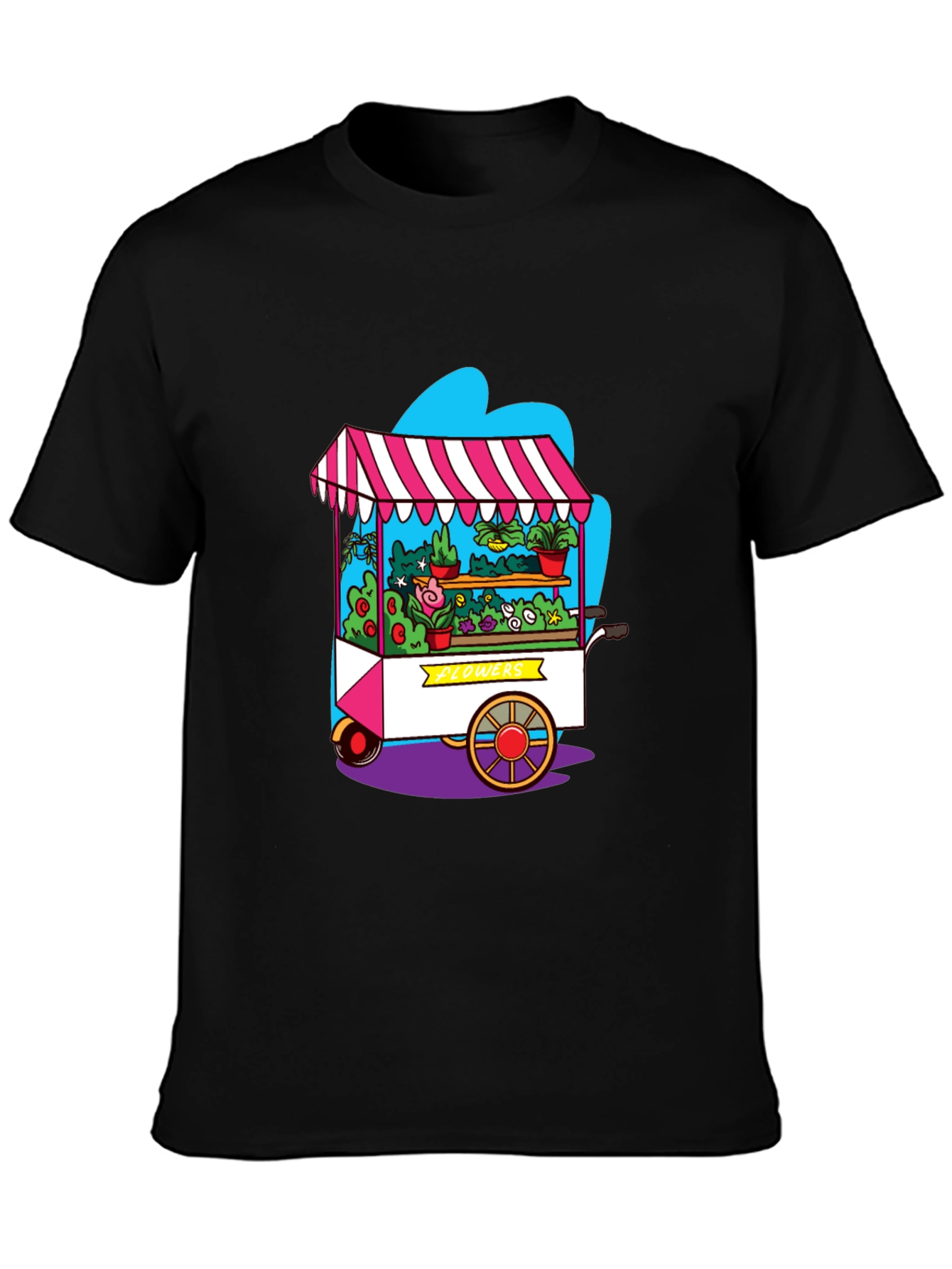 Whimsical Flower Cart Graphic Tee