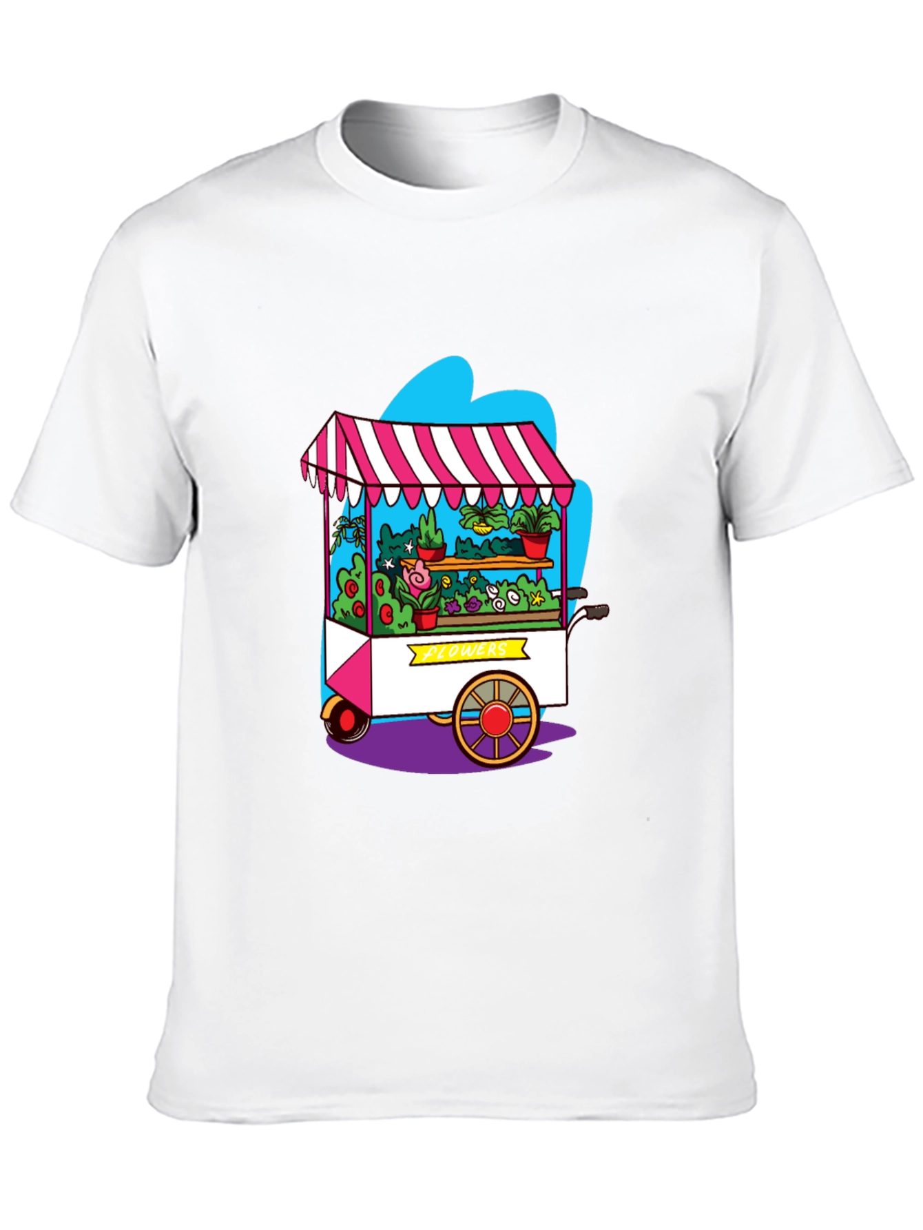Whimsical Flower Cart Graphic Tee