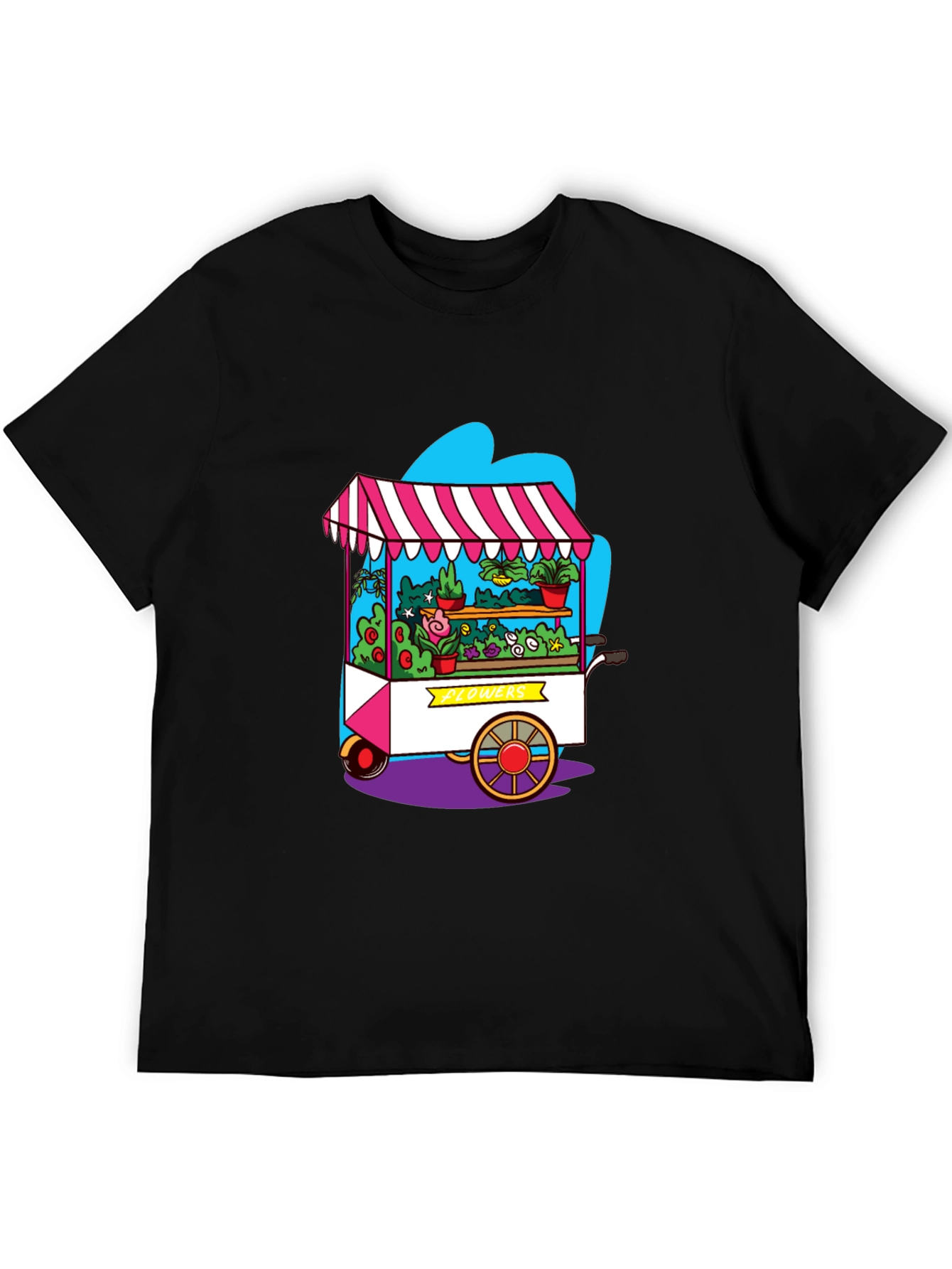 Whimsical Flower Cart Graphic Tee