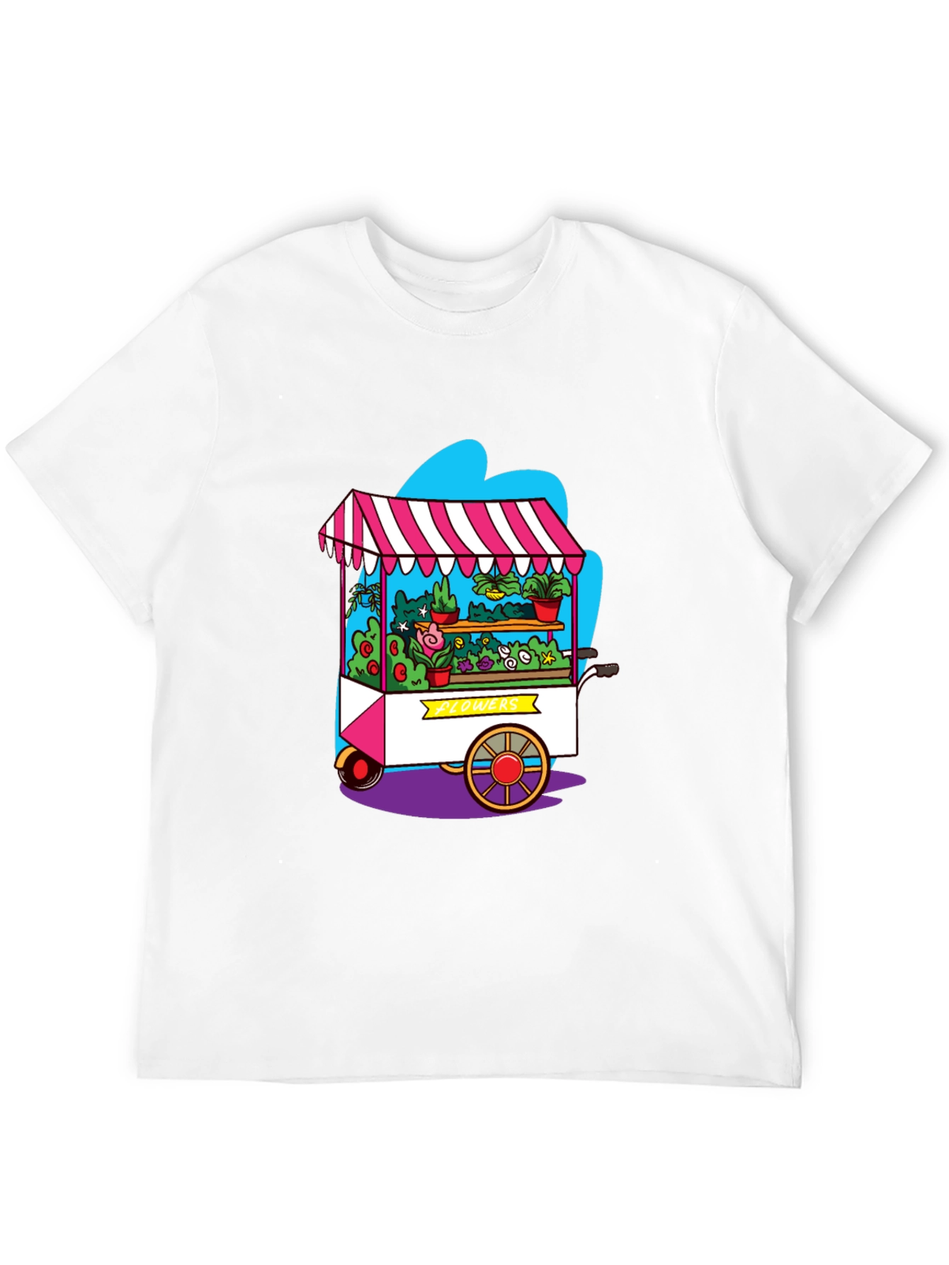 Whimsical Flower Cart Graphic Tee
