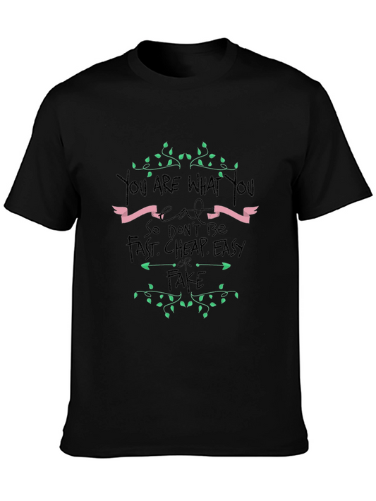 You Are What You Eat T-Shirt - Black Cotton Blend