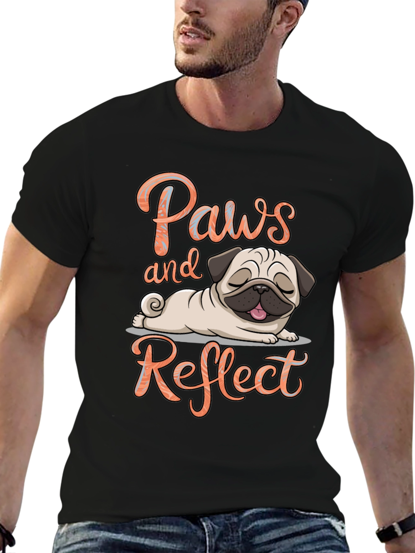 Paws and Reflect Pug T-Shirt