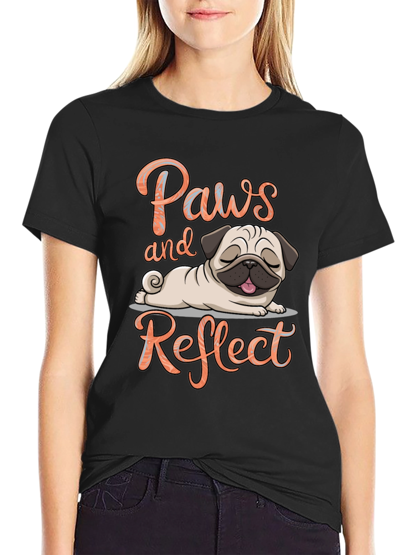 Paws and Reflect Pug T-Shirt