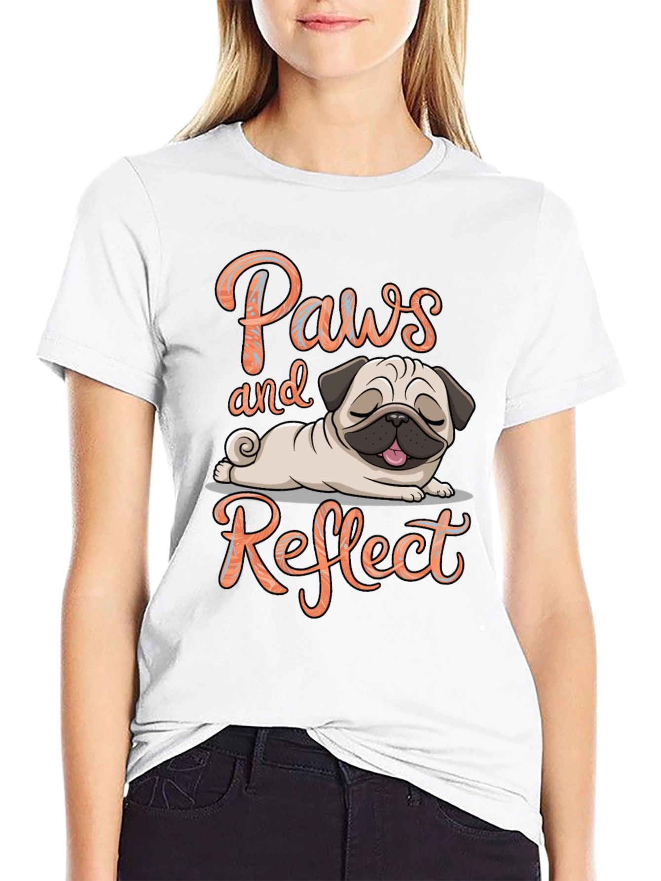 Paws and Reflect Pug T-Shirt