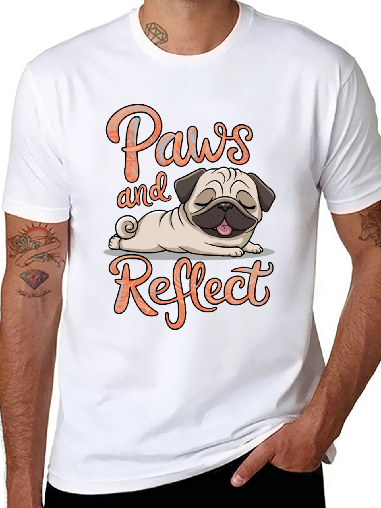 Paws and Reflect Pug T-Shirt