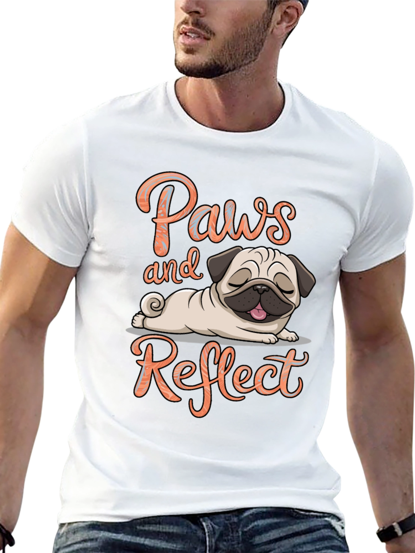 Paws and Reflect Pug T-Shirt