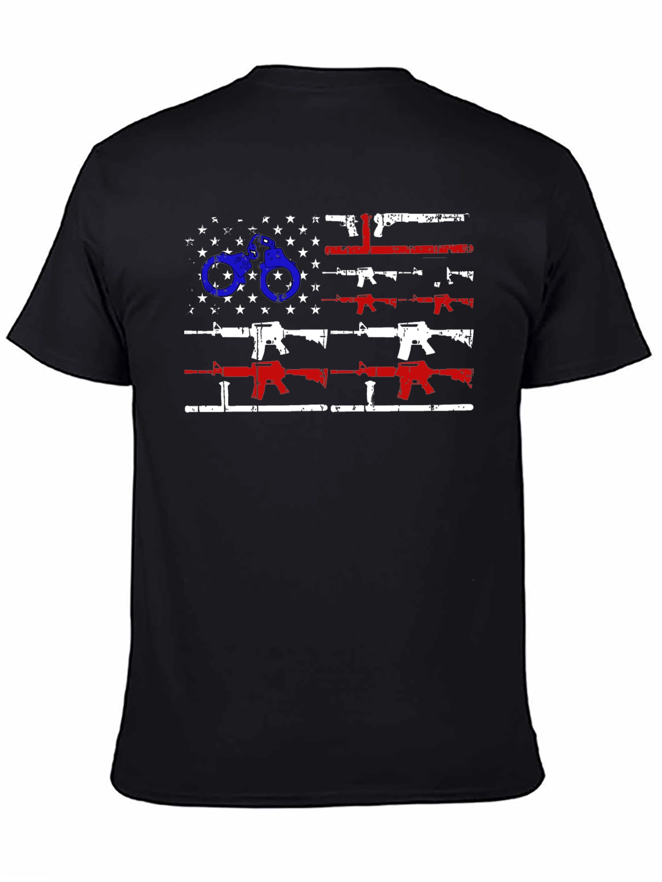 American Flag Gun & Handcuff Graphic Tee