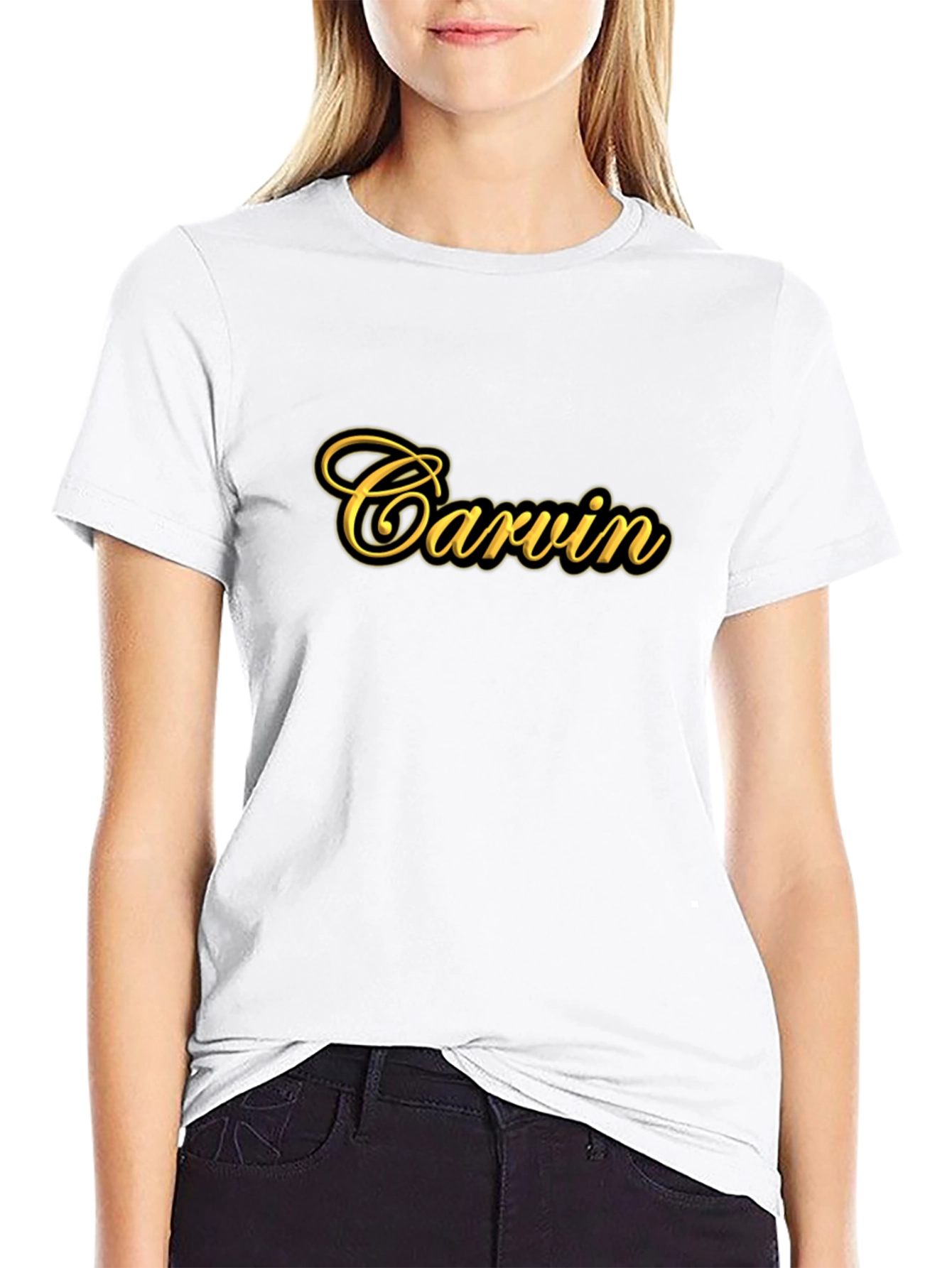 Carvin Script Black T-Shirt - Stylish Casual Wear
