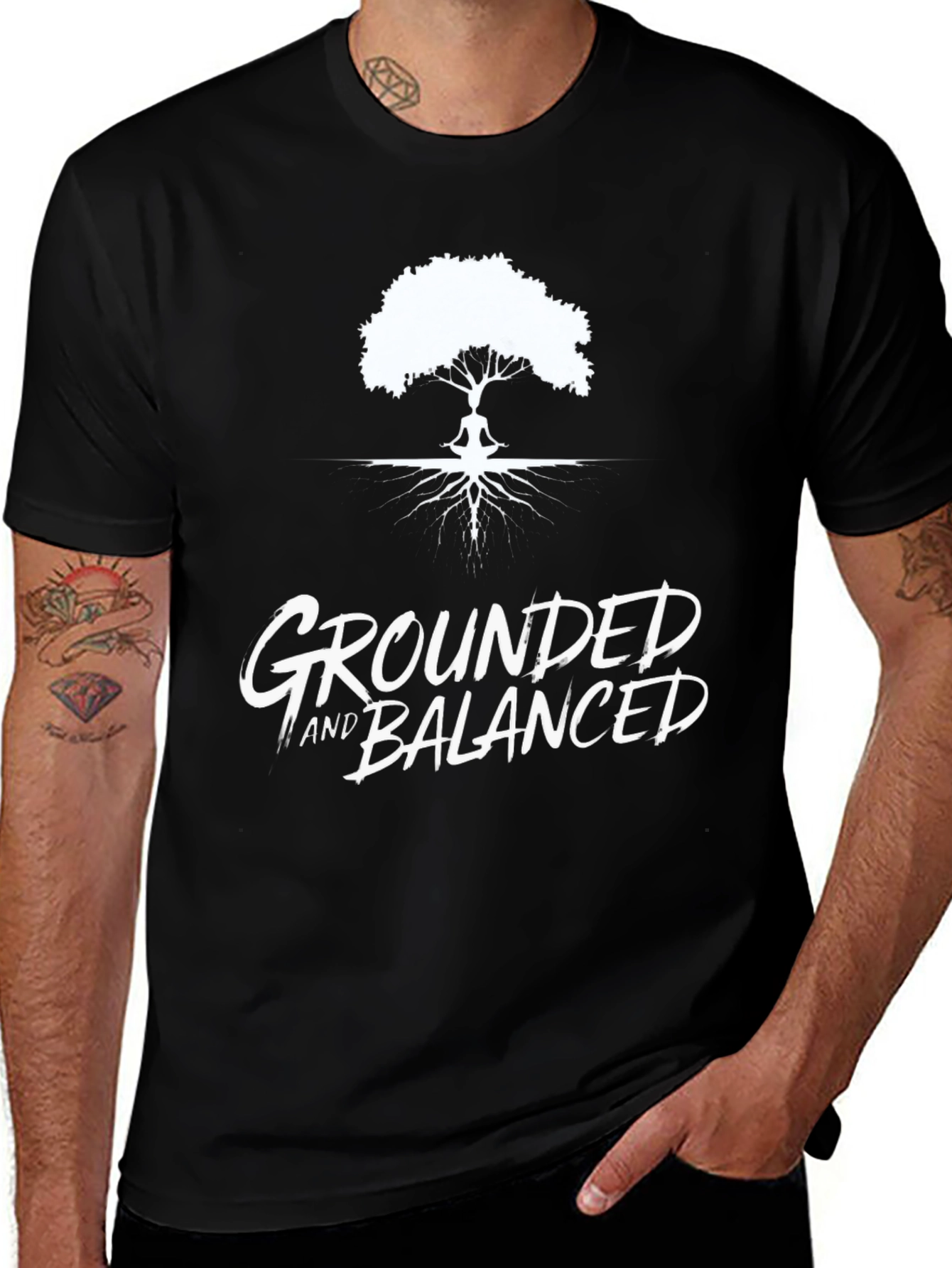 Grounded and Balanced Graphic Tee - Black