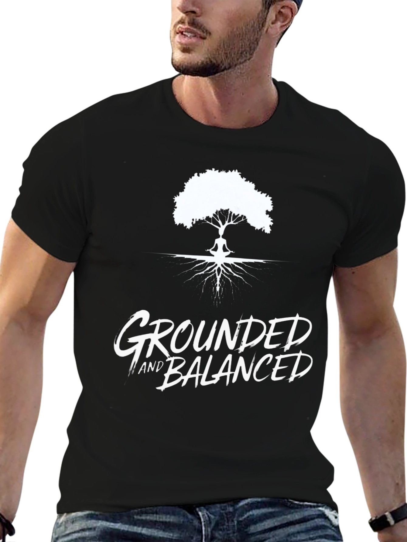 Grounded and Balanced Graphic Tee - Black