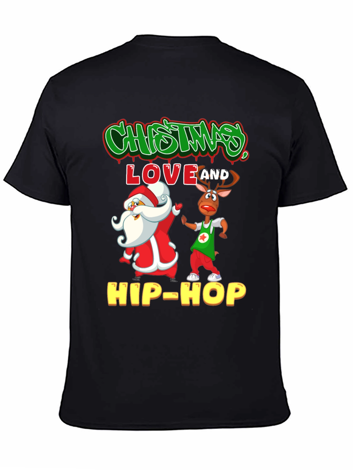 Christmas Hip-Hop T-Shirt - Santa & Reindeer