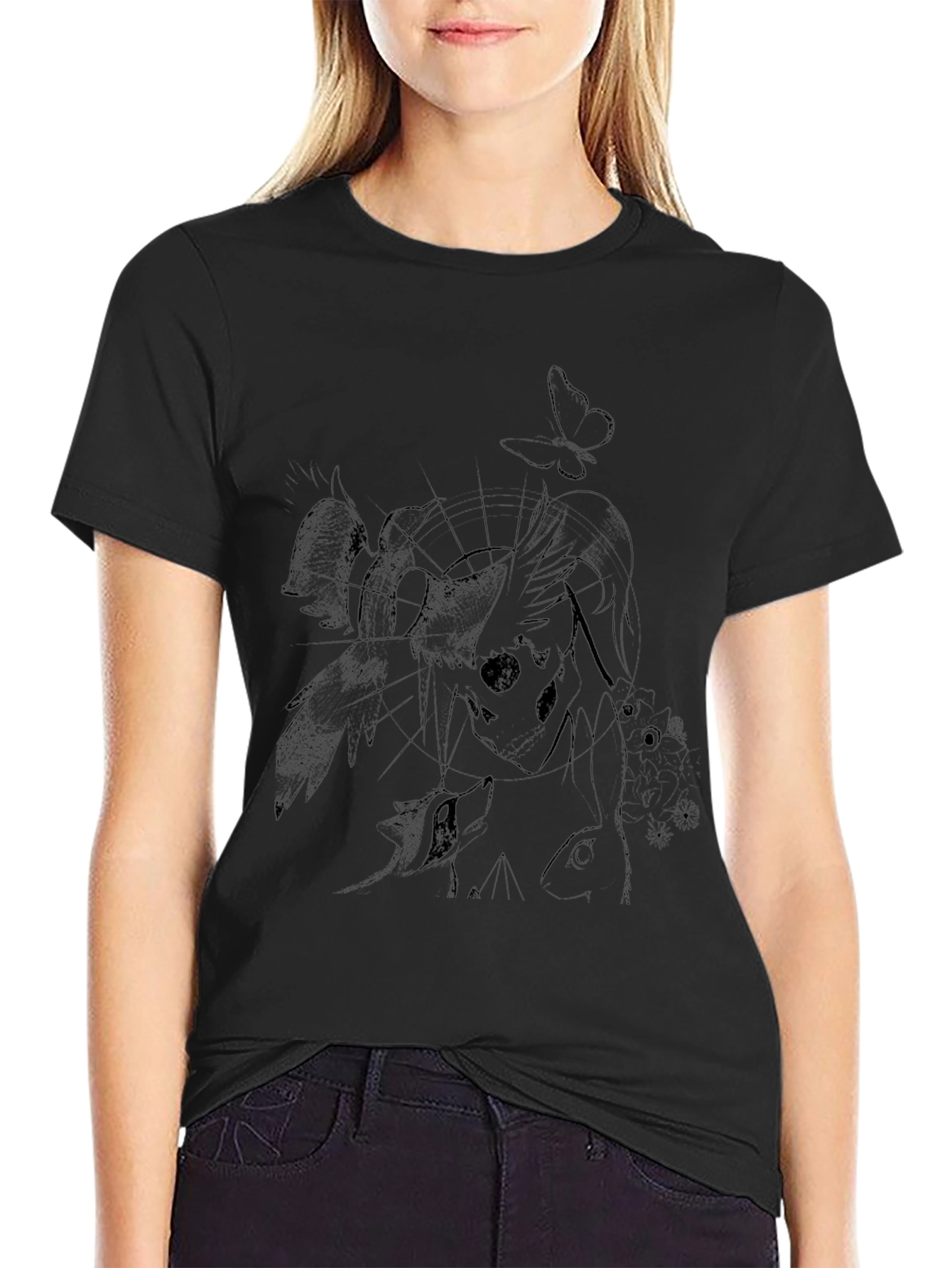 Abstract Graphic Tee - Black