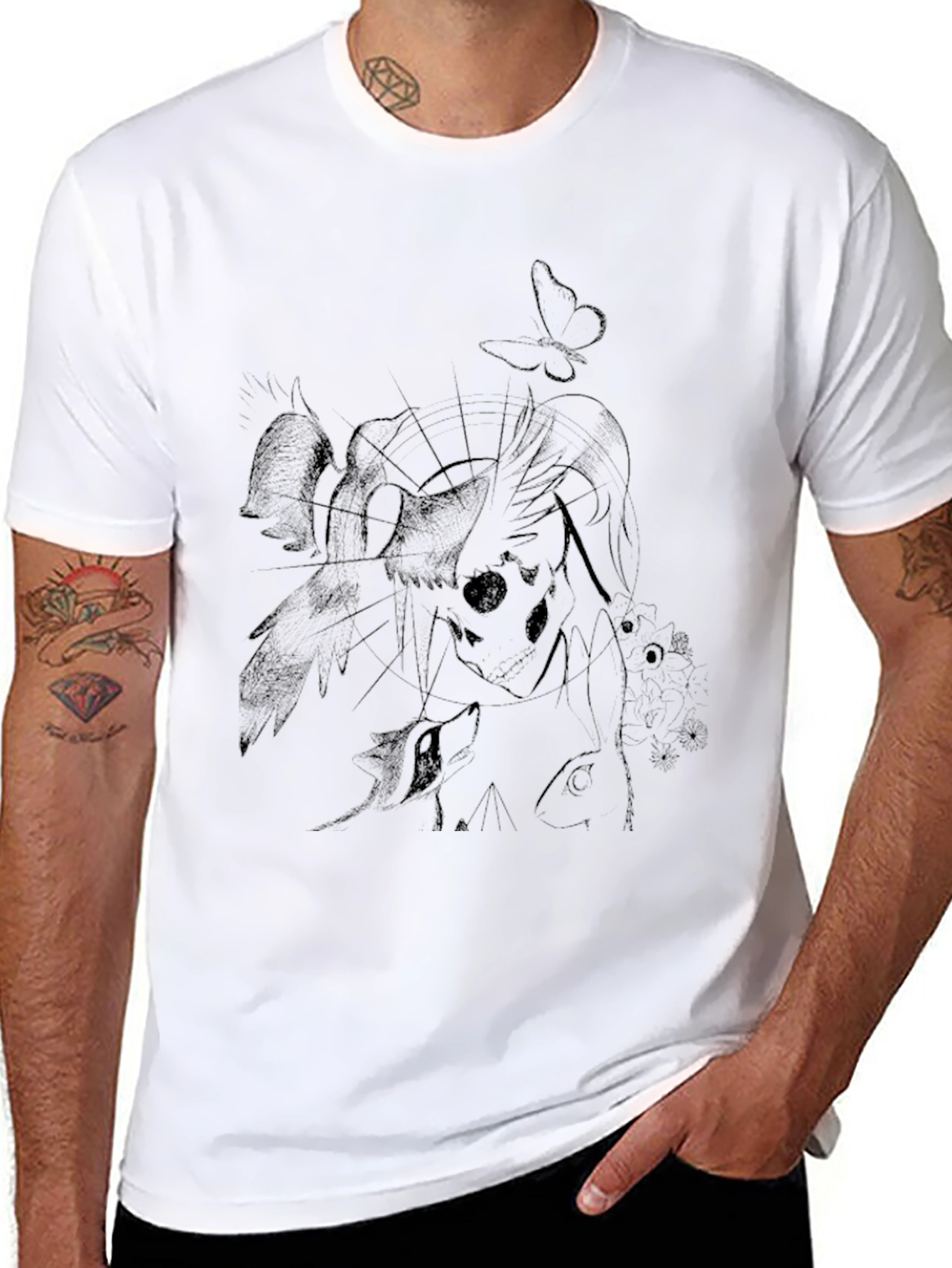 Abstract Graphic Tee - Black