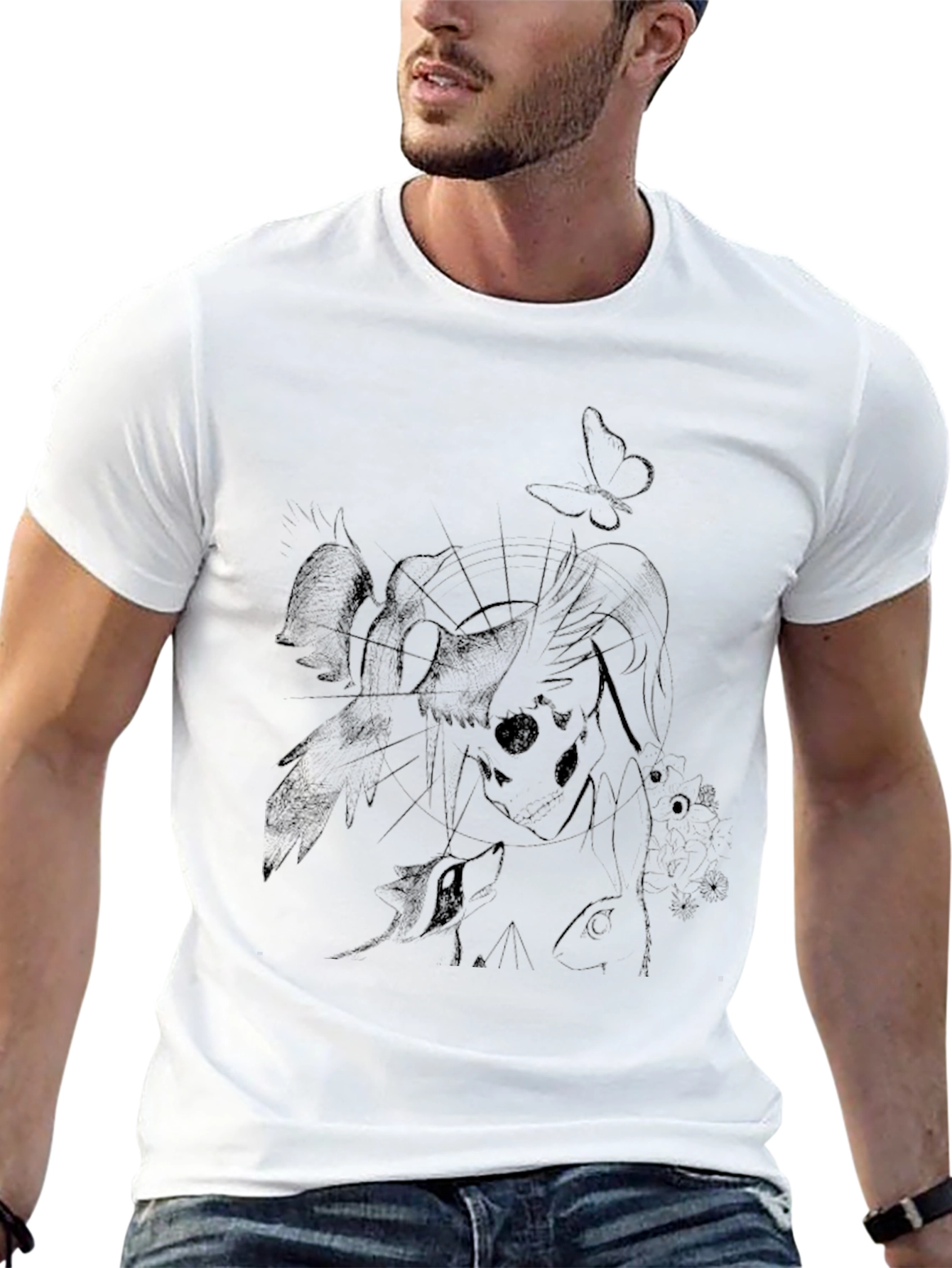 Abstract Graphic Tee - Black
