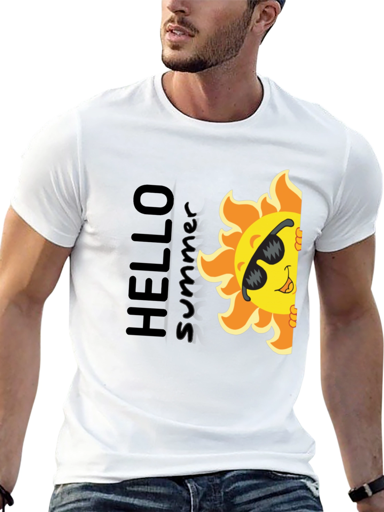 Hello Summer Sun Graphic T-Shirt