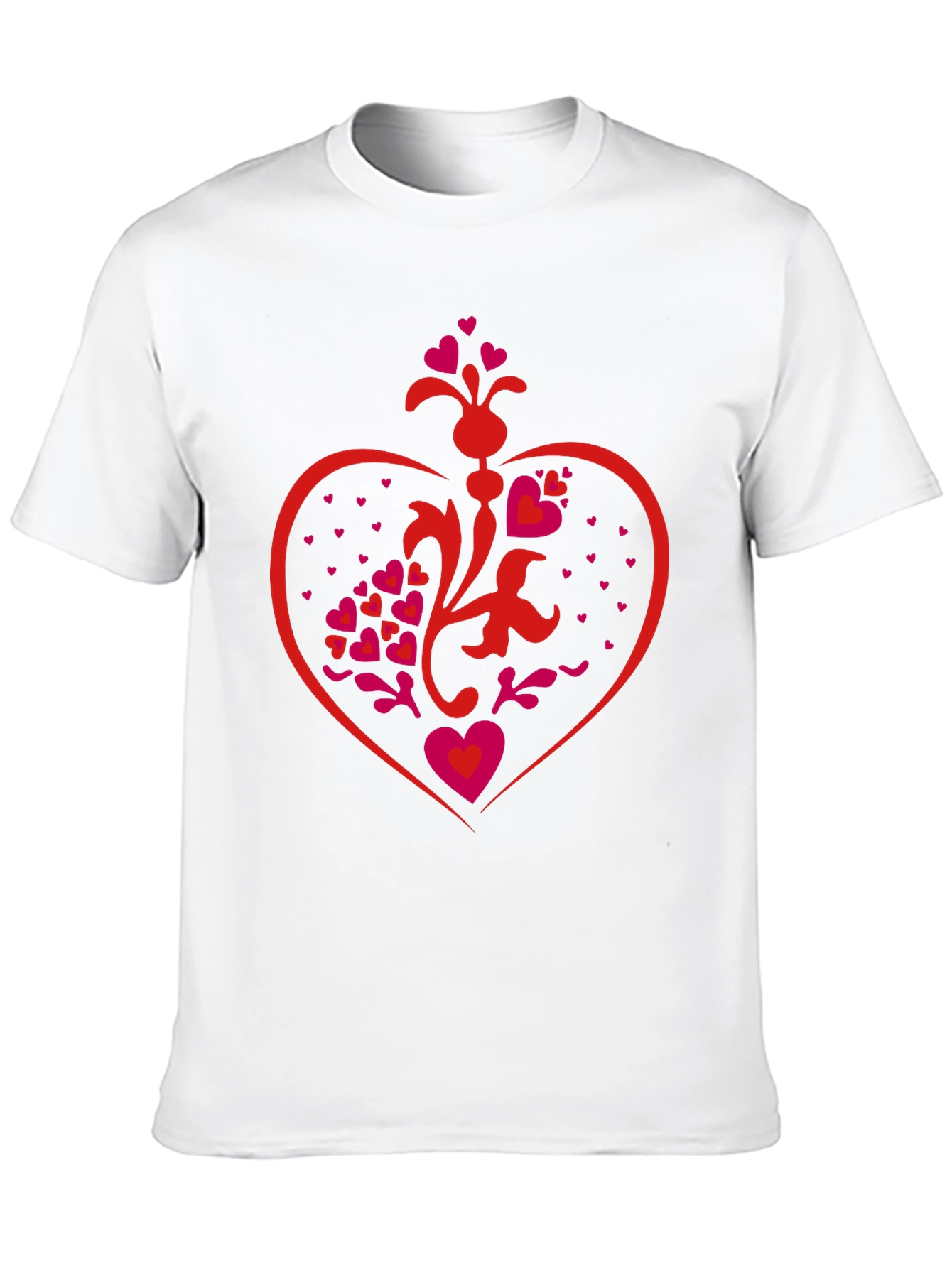 Heart Design Black T-Shirt