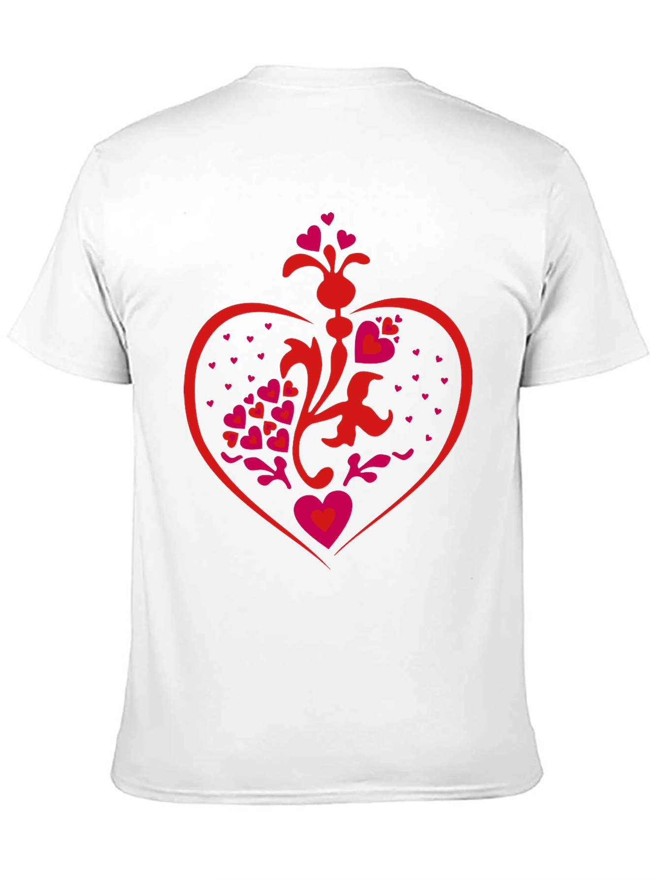 Heart Design Black T-Shirt