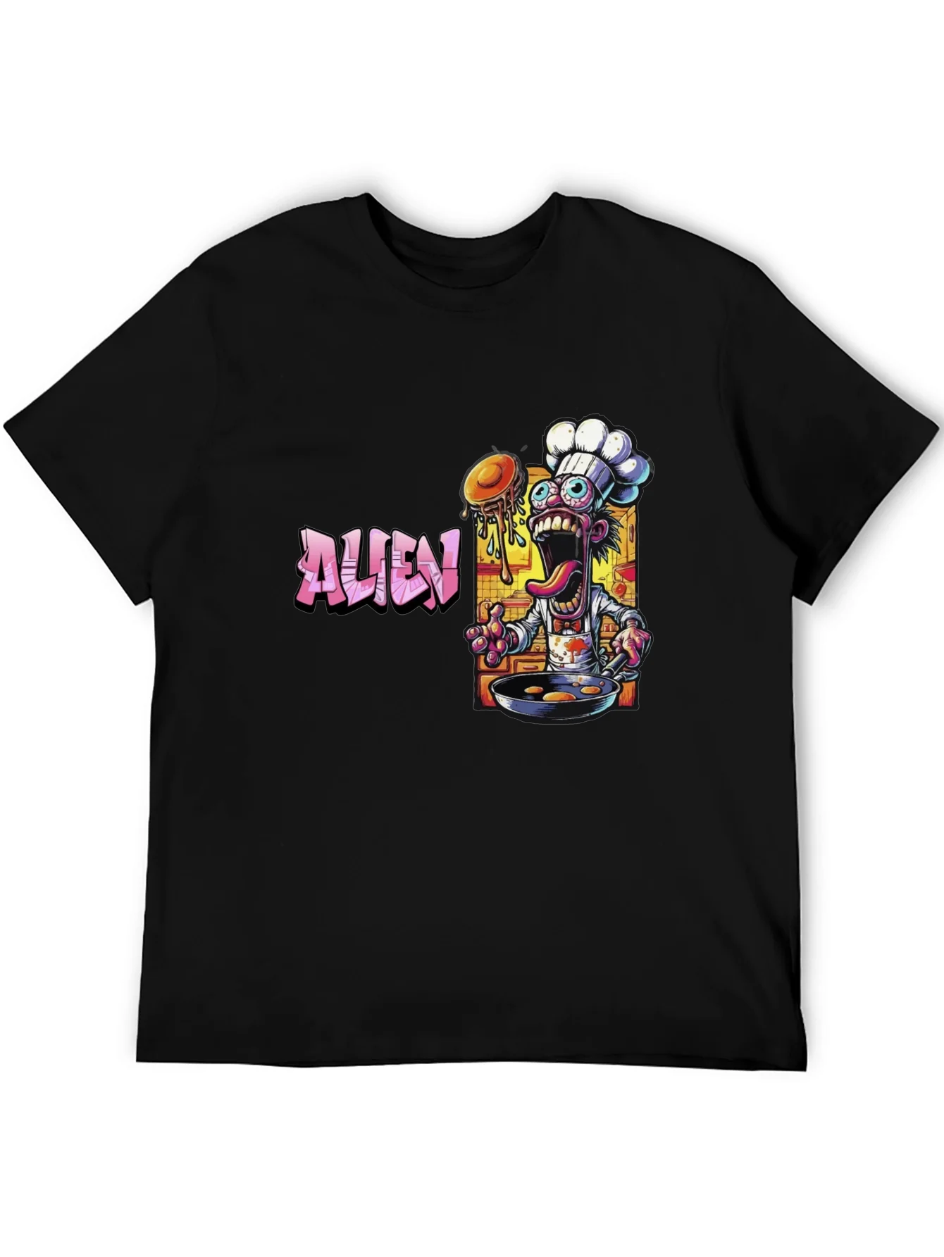 Alien Chef Black Graphic T-Shirt